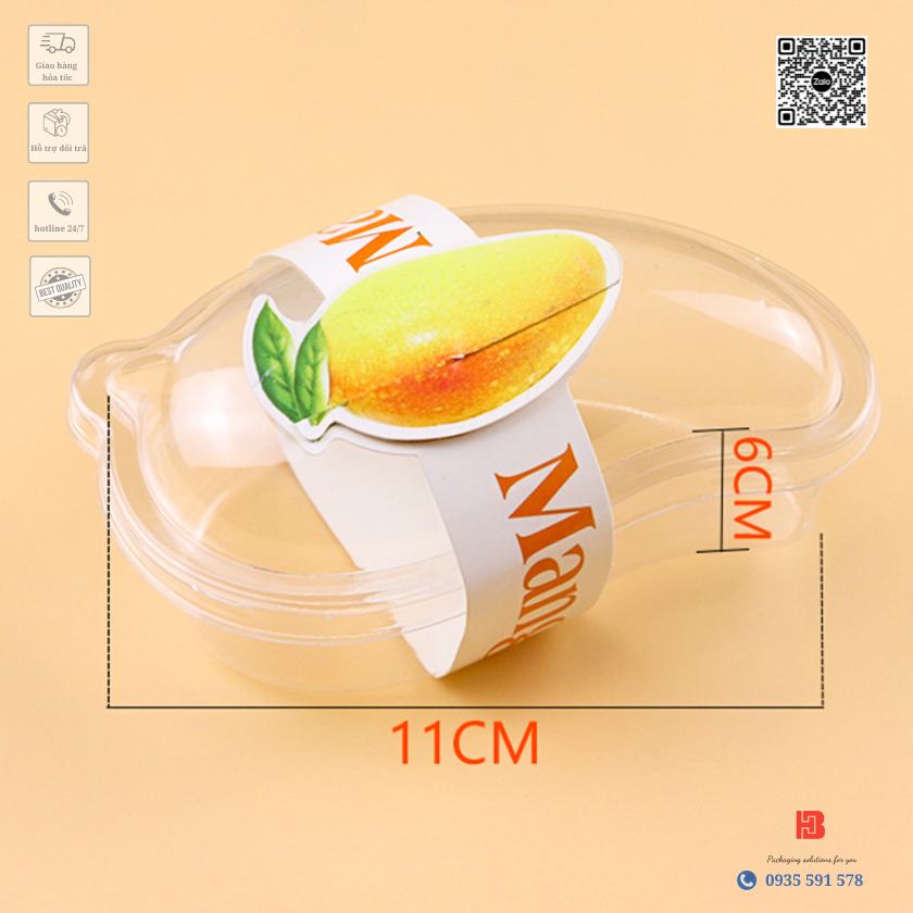 Hộp Nhựa Đựng Bánh Hình Trái Xoài XY588