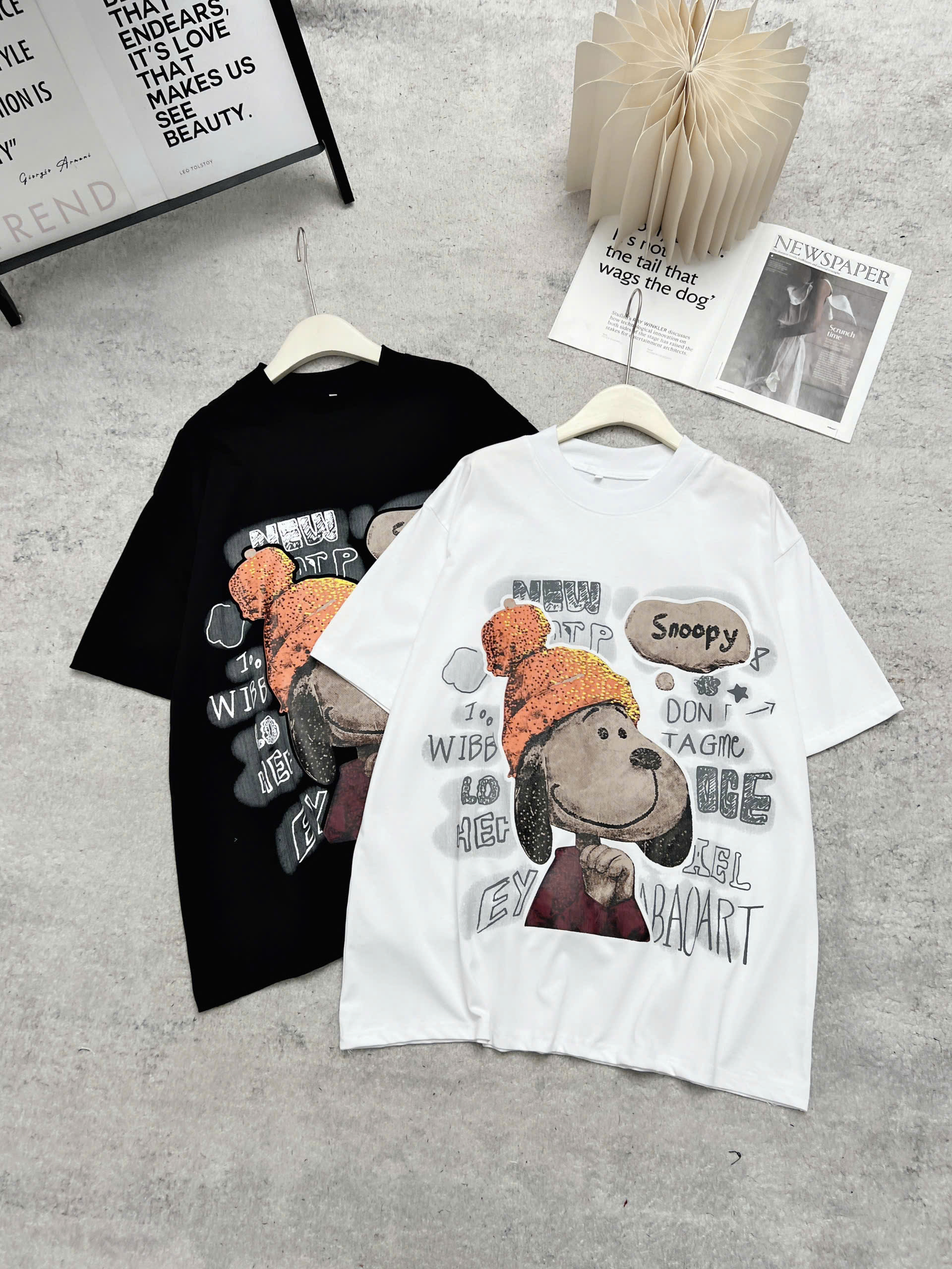 Áo thun nữ cotton form rộng áo mùa hè cổ tròn snoopy FORM RỘNG CHẤT COTTON  NỮ BIGSIZE