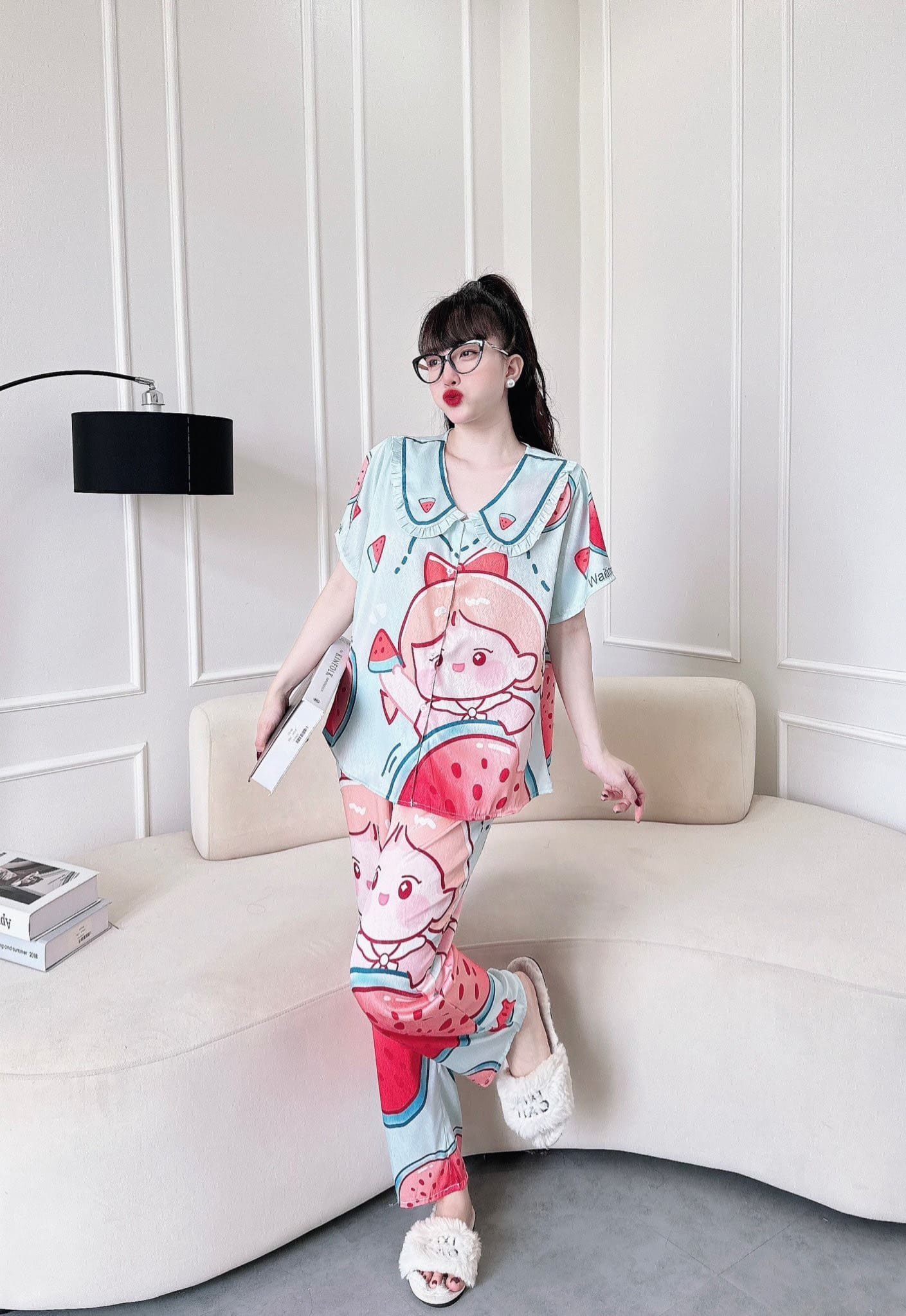 Bộ Lụa Xước Quần Dài in 3D Bigsize 50-95kg