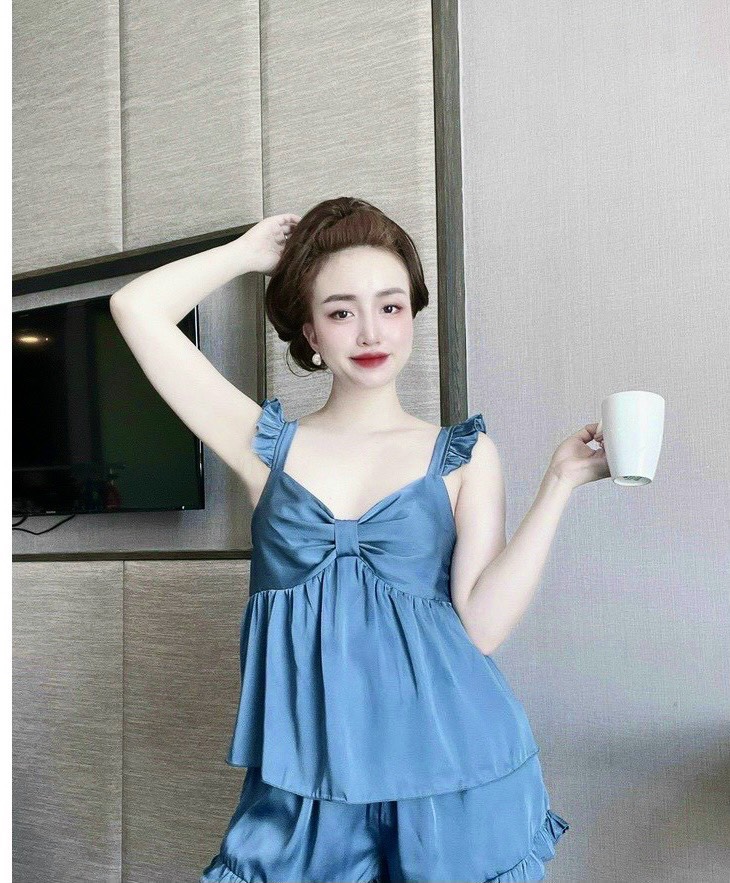 Bộ Lụa Tay Cánh Tiên Quần Đùi Bigsize 50-95kg