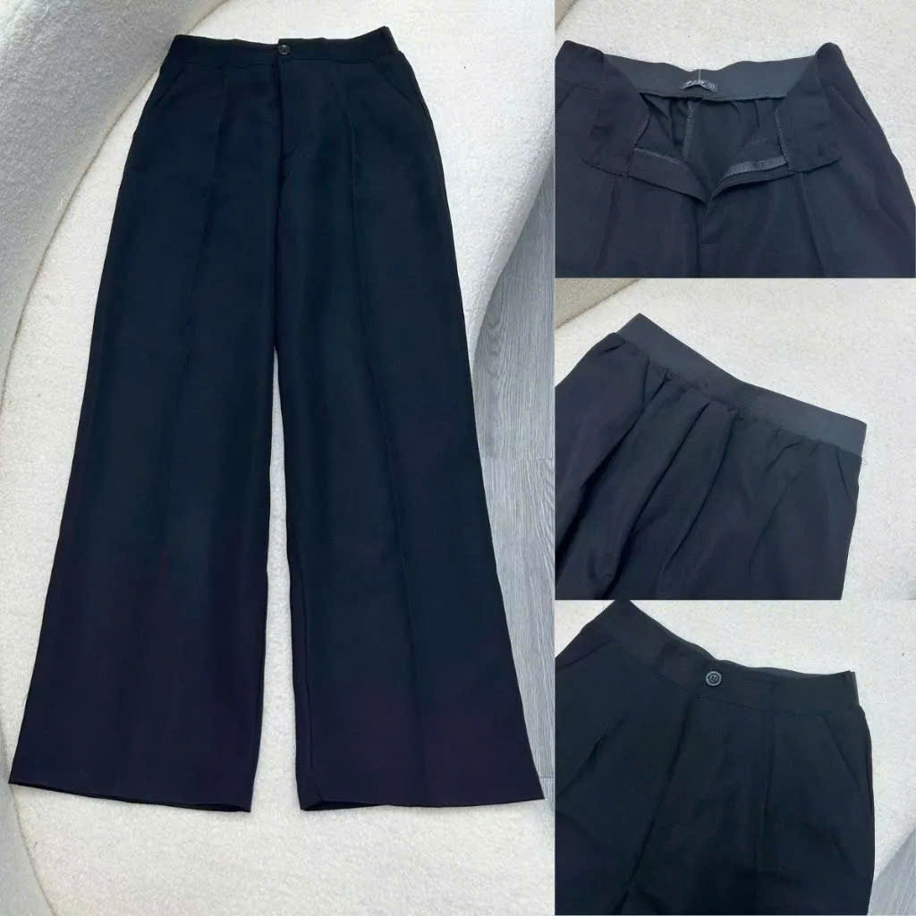 Quần Tây Suông Bigsize Nữ Ống Rộng Lưng Cao Tôn Dáng 60-95kg