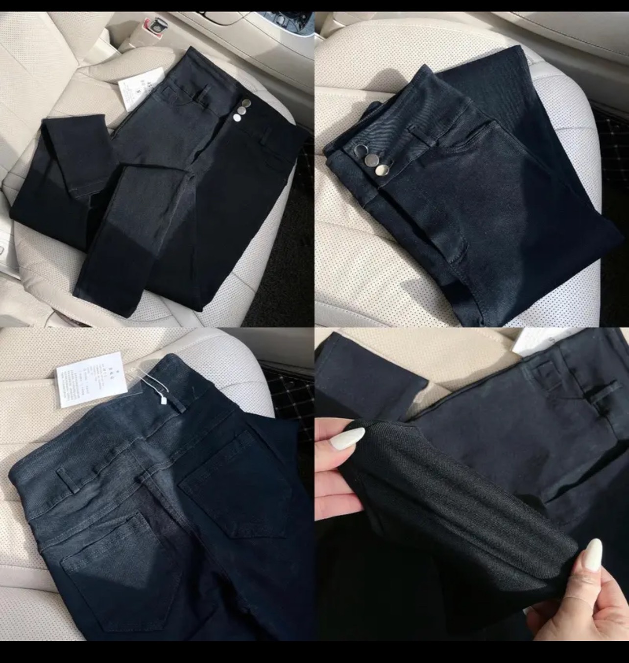 Quần jean Giấy Skinny Nữ Ống Loe Đen Trơn bigsize , Co giãn 4 chiều, cạp cao tôn dáng