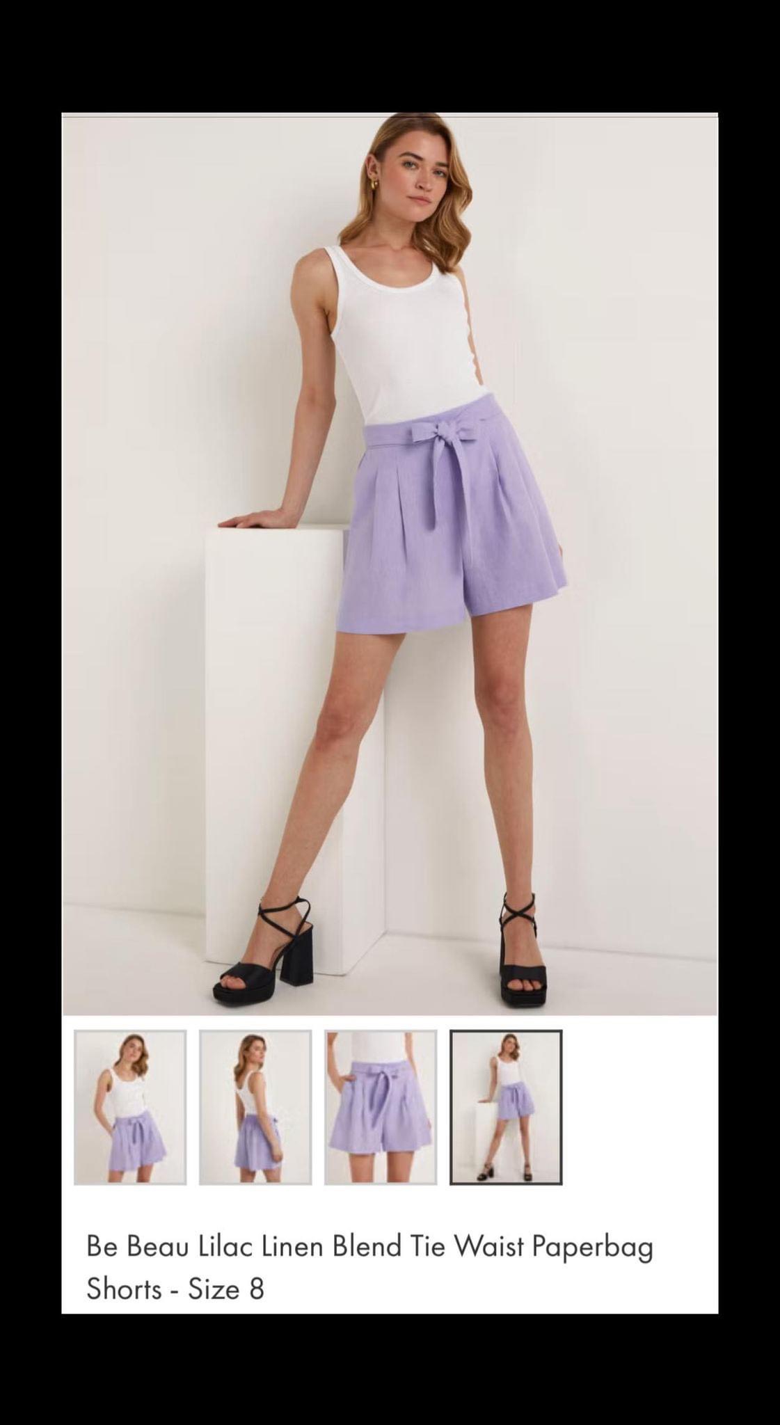 Quần Short Linen Màu Tím Bigsize 60-90kg