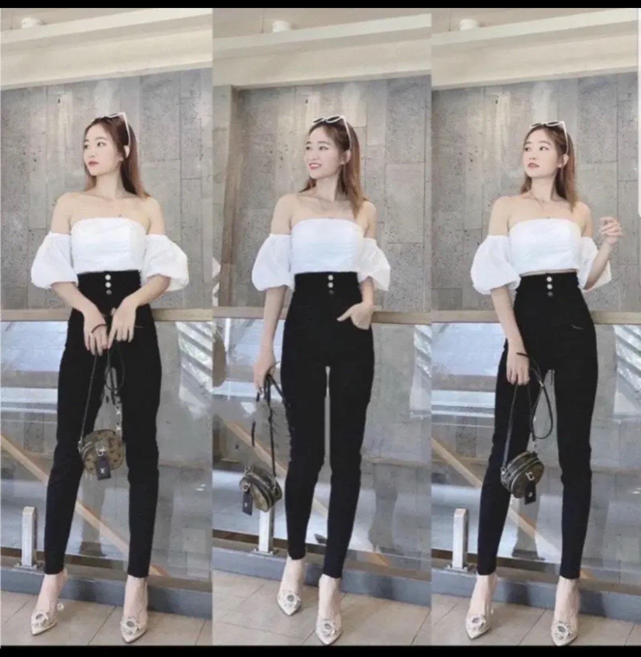 Quần jean Giấy Skinny Nữ Ống Loe Đen Trơn bigsize , Co giãn 4 chiều, cạp cao tôn dáng
