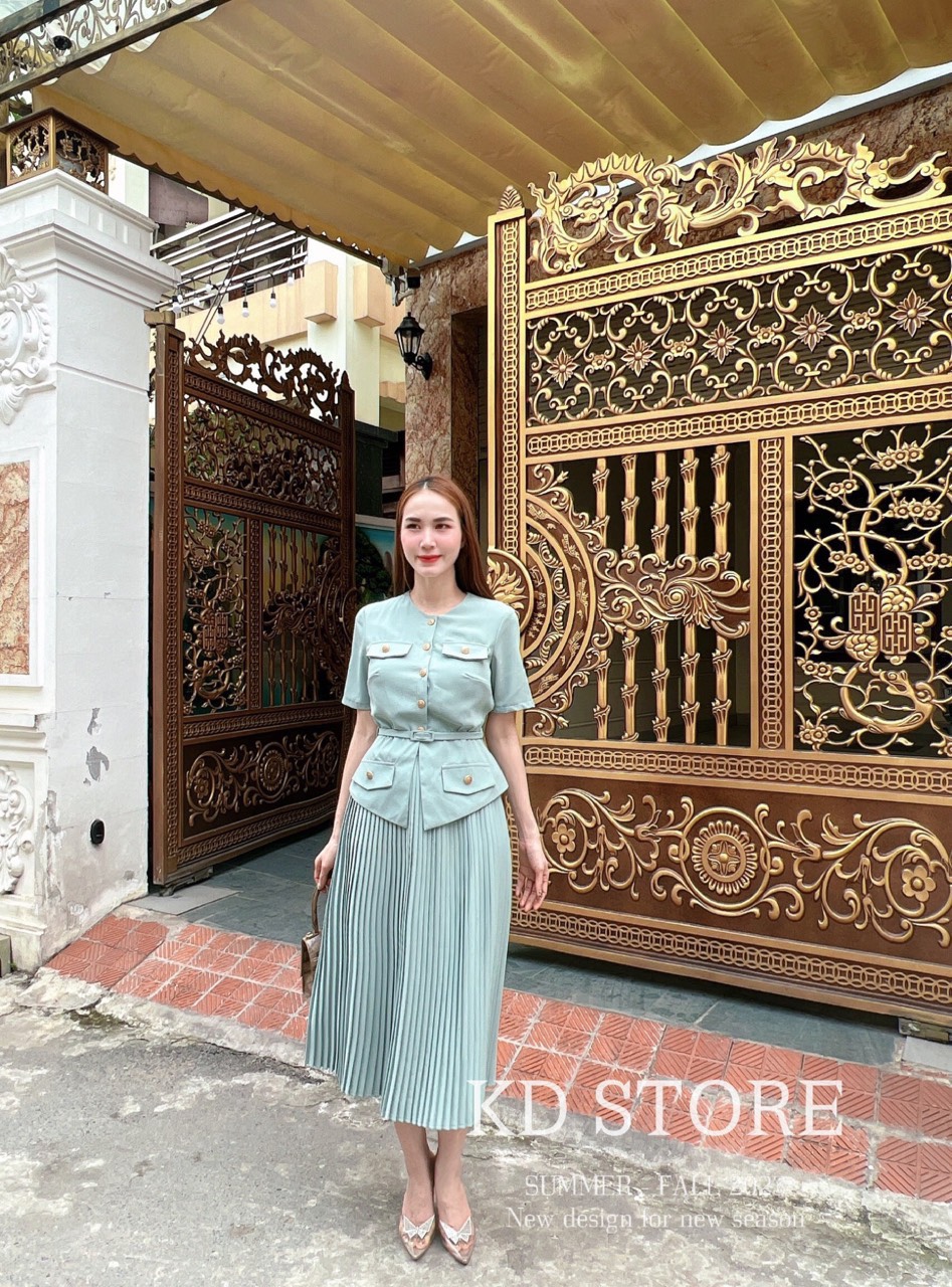 Set Váy Dập Ly Công Sở Bigsize (50kg-60kg)