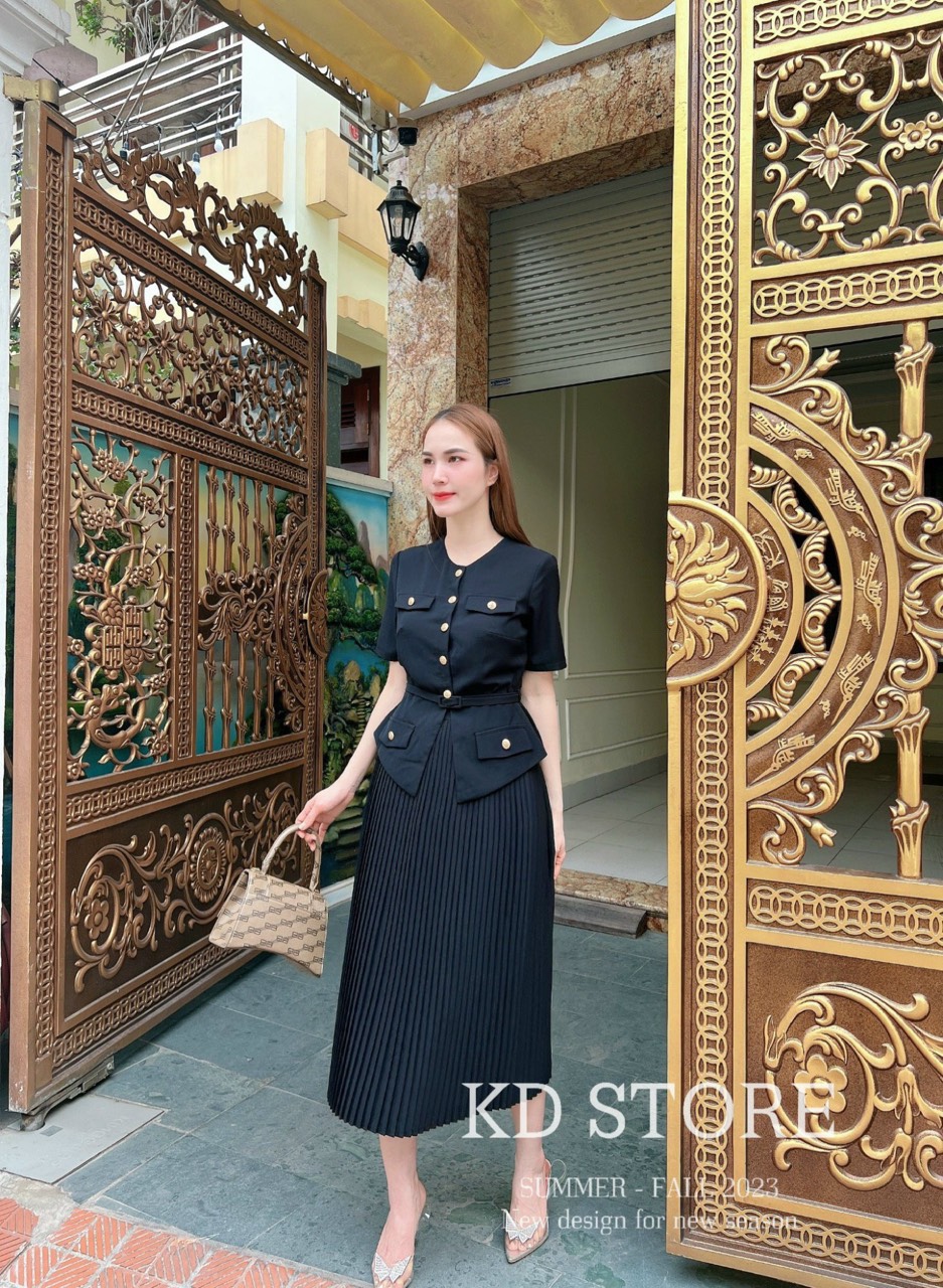 Set Váy Dập Ly Công Sở Bigsize