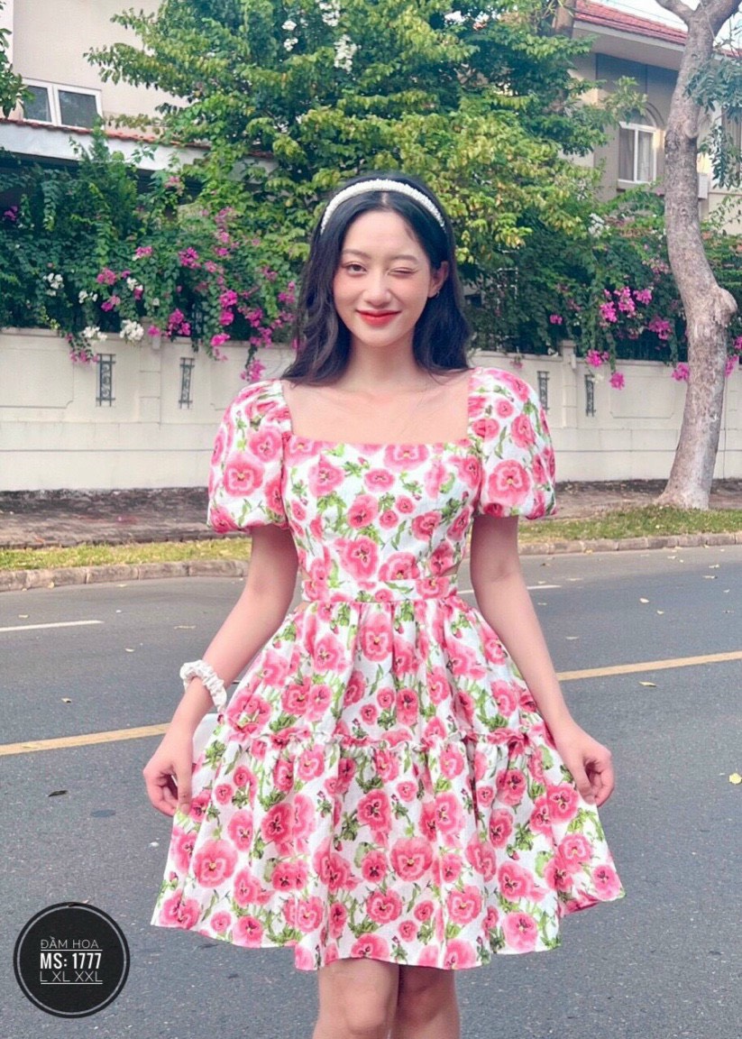 Đầm Hoa Hở Eo Bigsize 1777