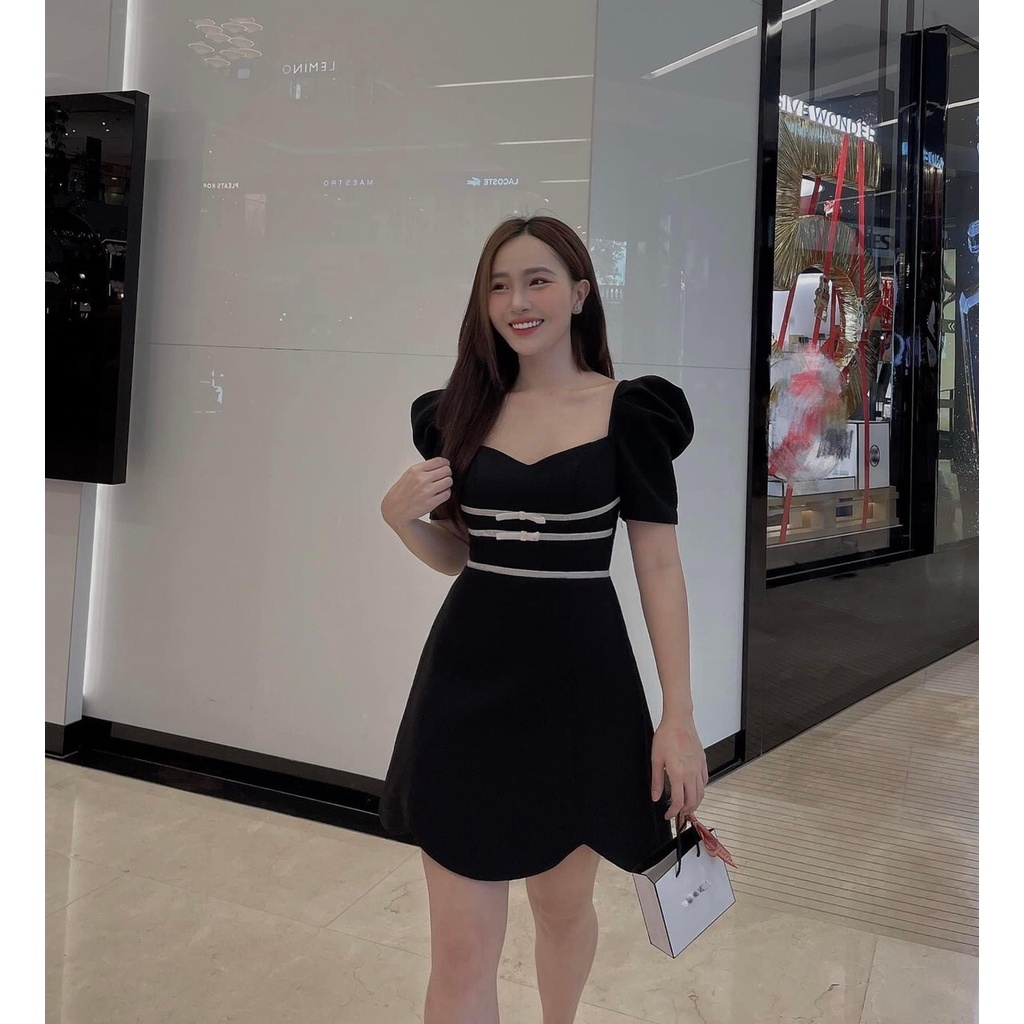Đầm viền nơ eo  bigsize 1708