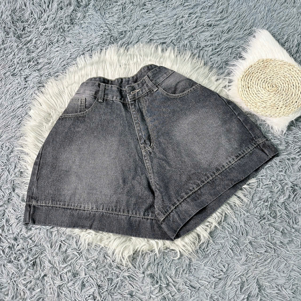 Quần Short Jean Nữ BigSize,Quần Đùi Lưng Cao Ống Rộng Big Size 58kg-95kg Mã J6