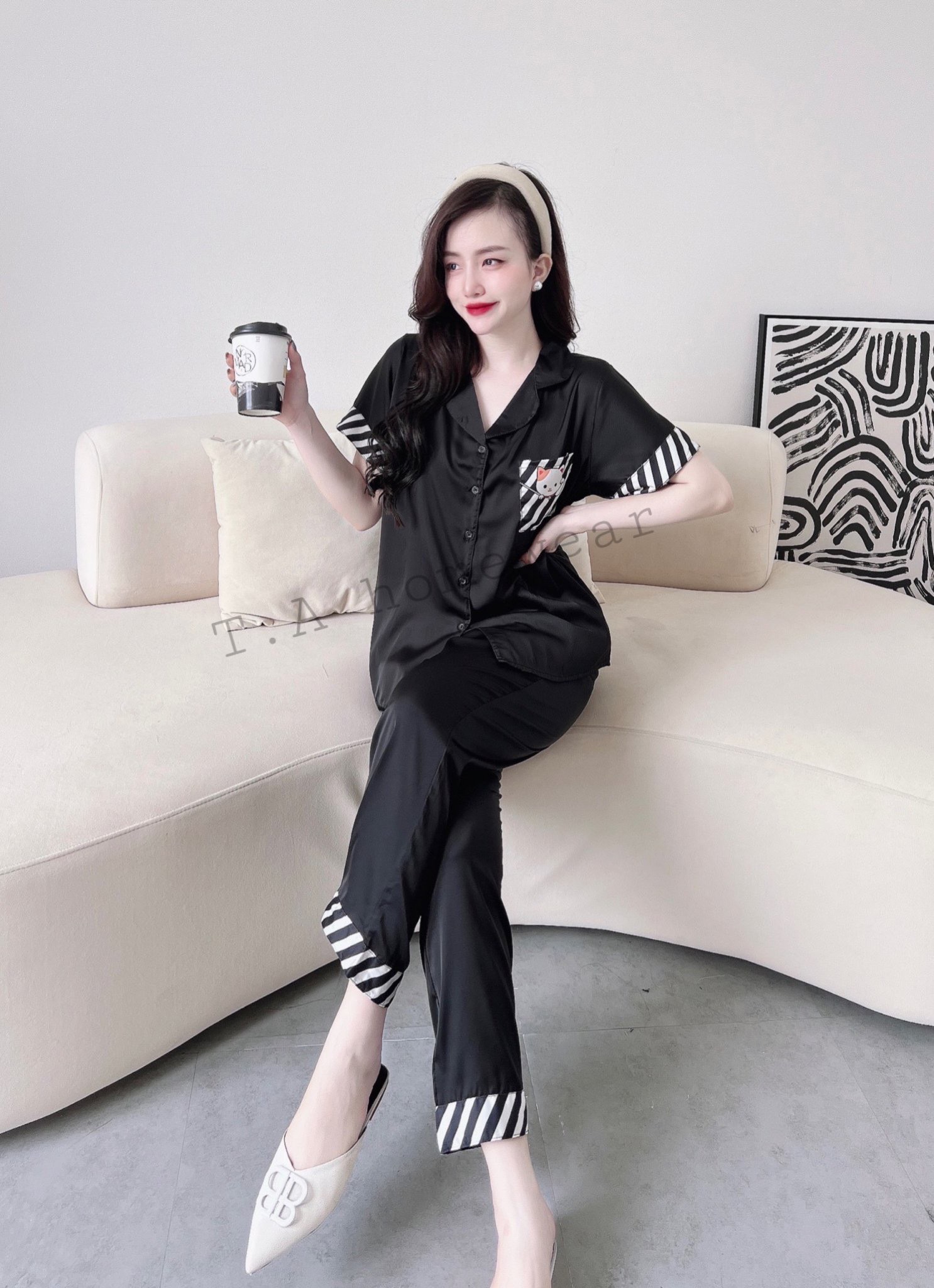 Bộ Lụa Dài Viền Túi MÈO Bigsize 50-95kg