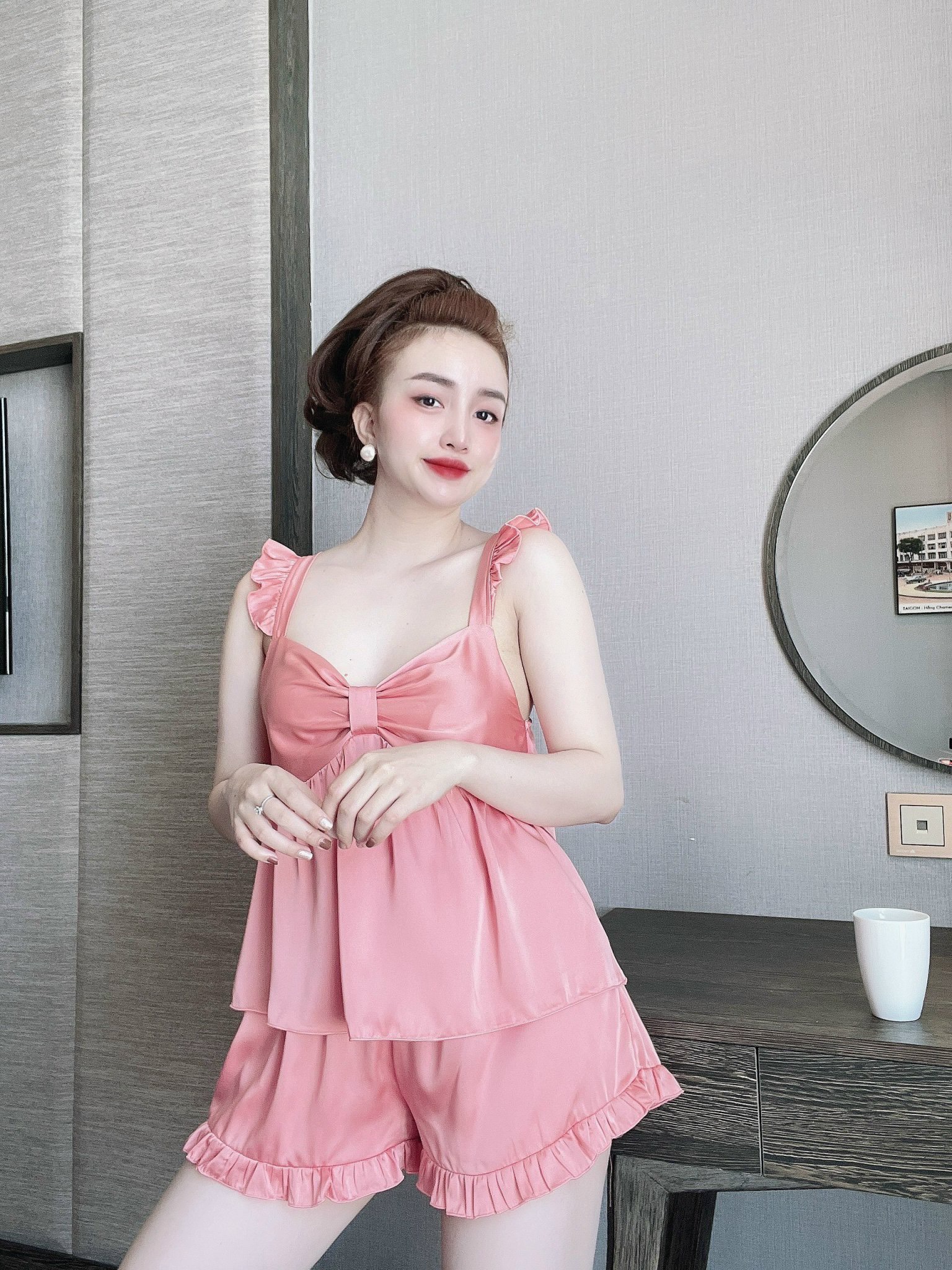Bộ Lụa Tay Cánh Tiên Quần Đùi Bigsize 50-95kg