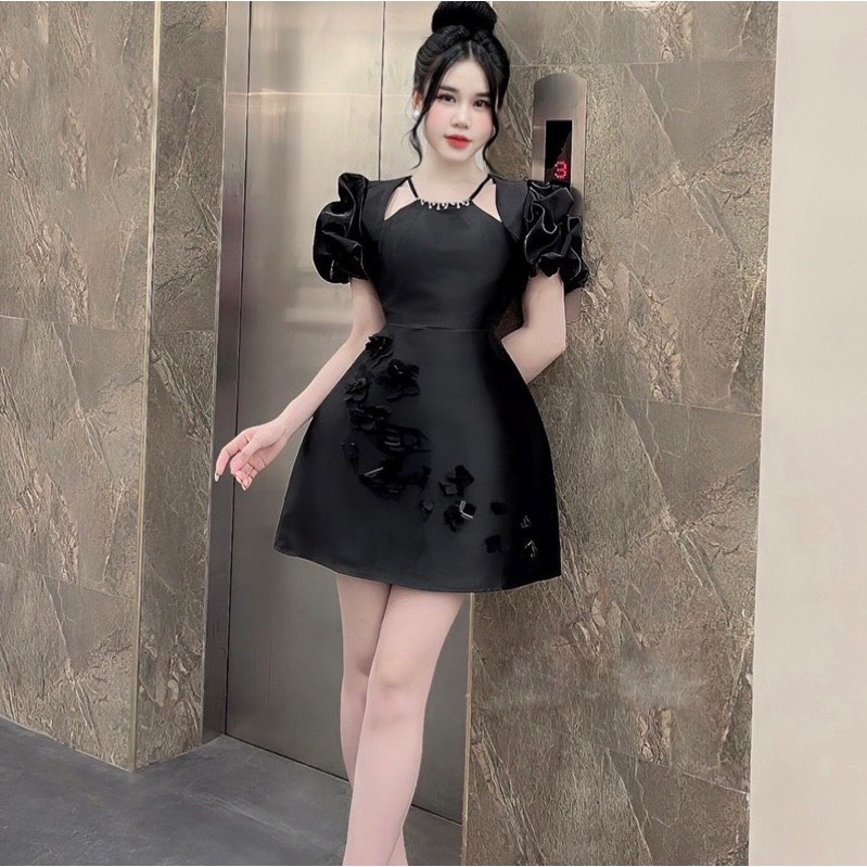 Đầm Tapta Thiết Kế Bigsize Cổ Yếm Đính Đá