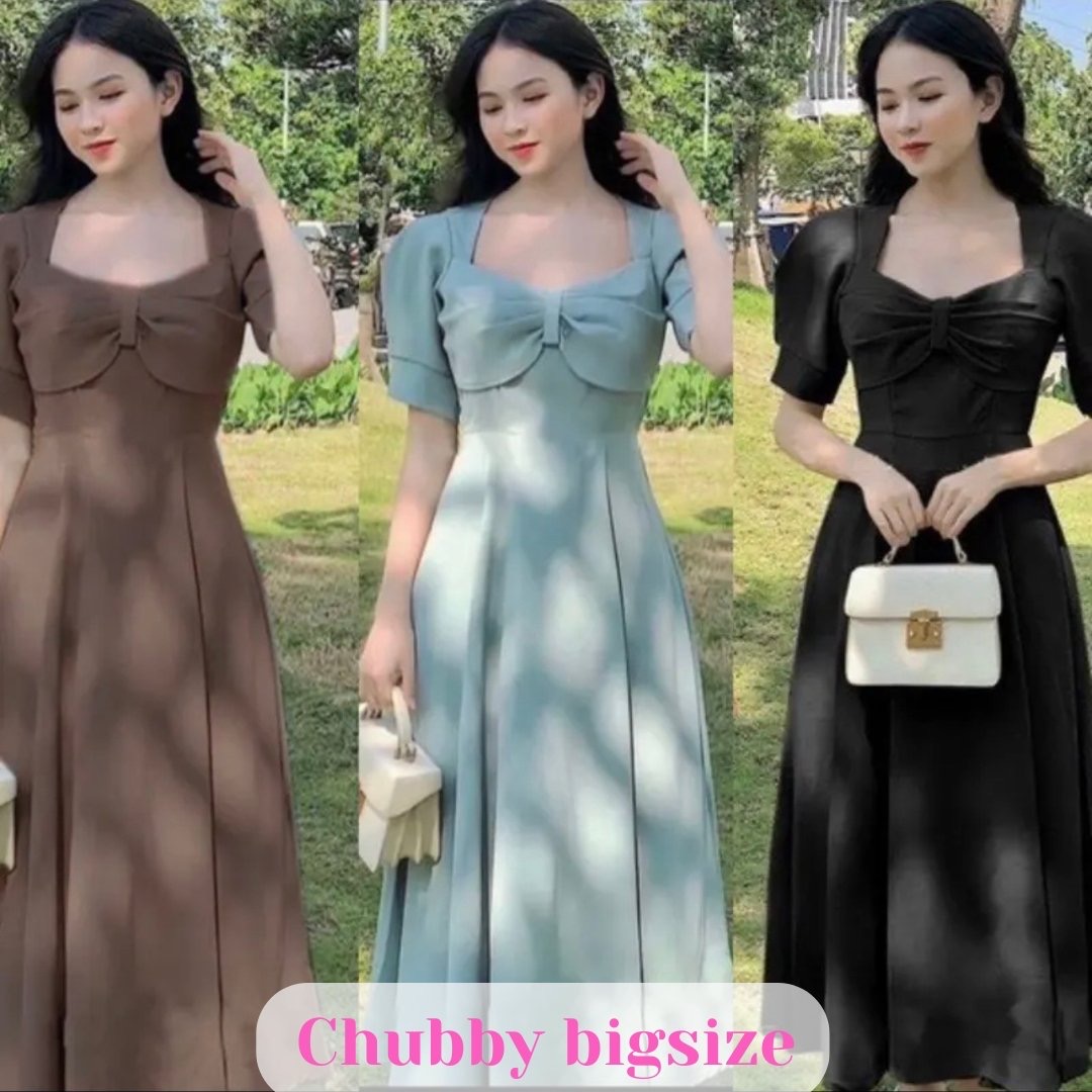 Đầm Cotton Lạnh Bigsize Nơ ngực