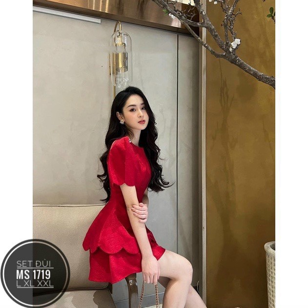 Set Bộ Áo Peplum Lượn Sóng Bigsize 1719