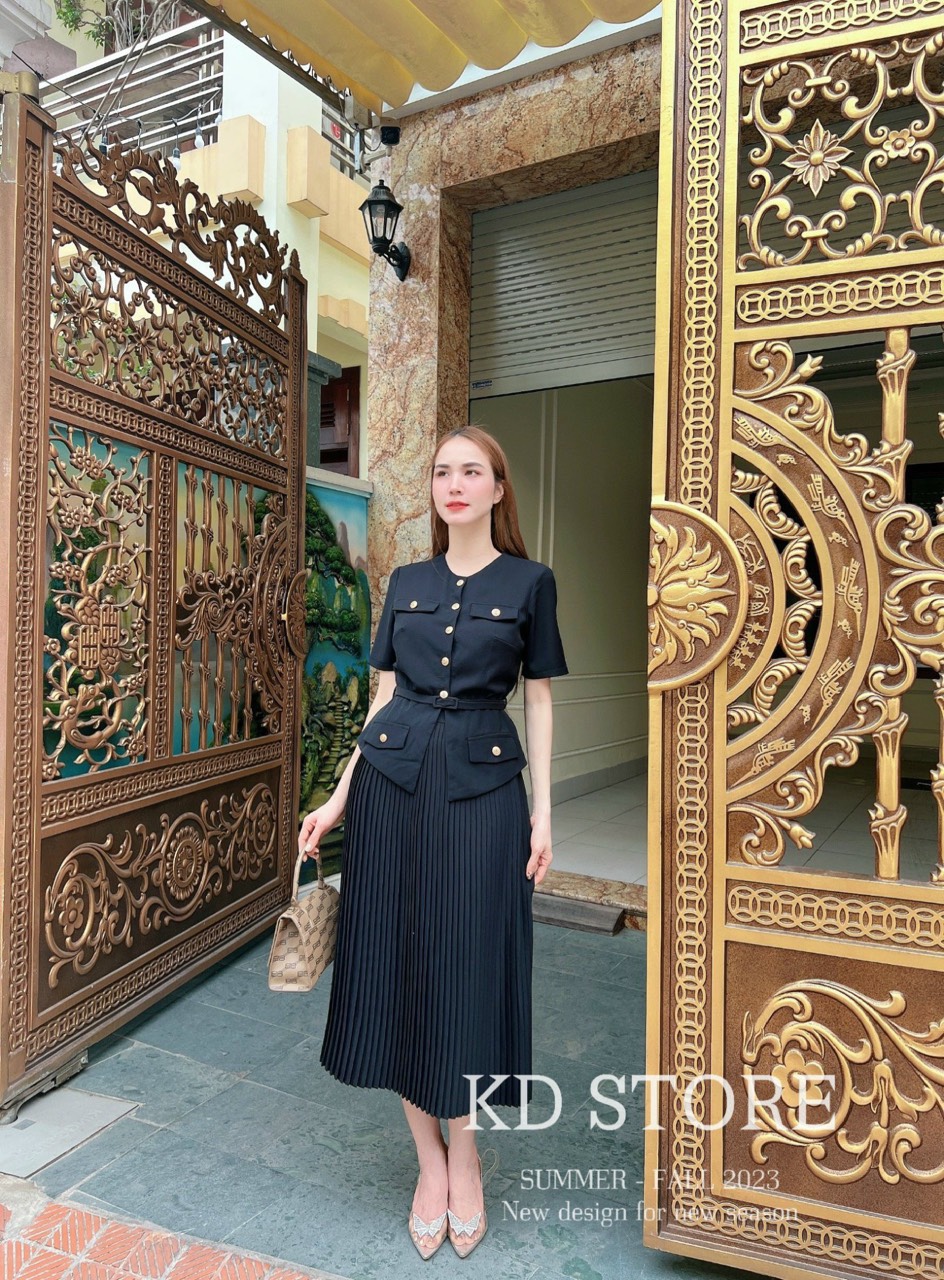 Set Váy Dập Ly Công Sở Bigsize