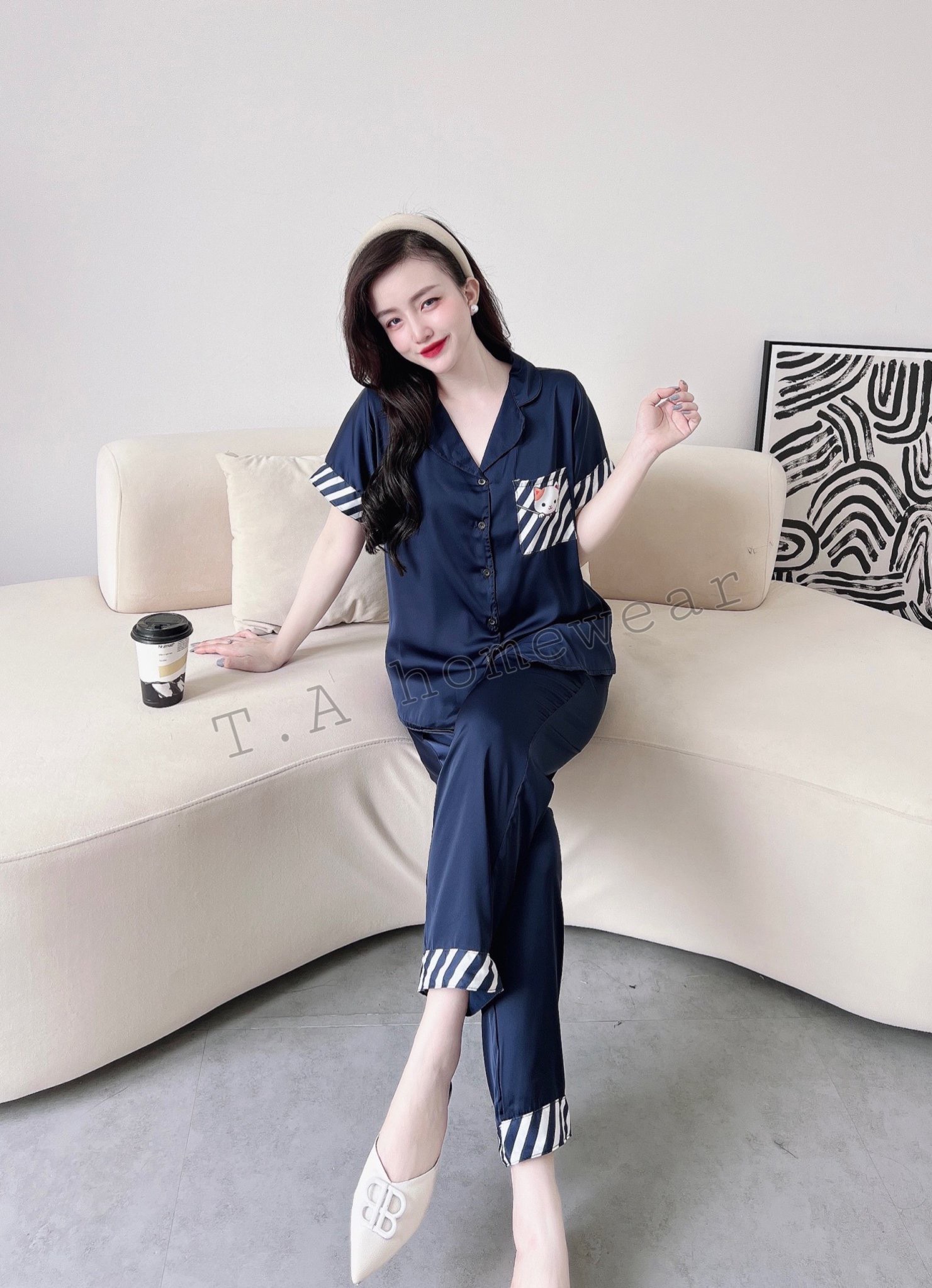 Bộ Lụa Dài Viền Túi MÈO Bigsize 50-95kg