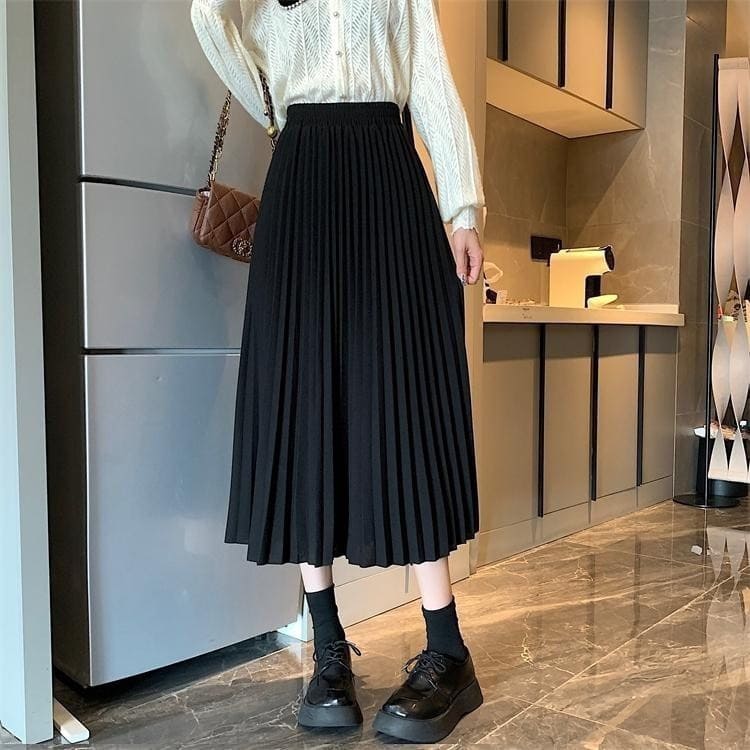 Chân Váy Xếp Ly Vải Thô Bigsize