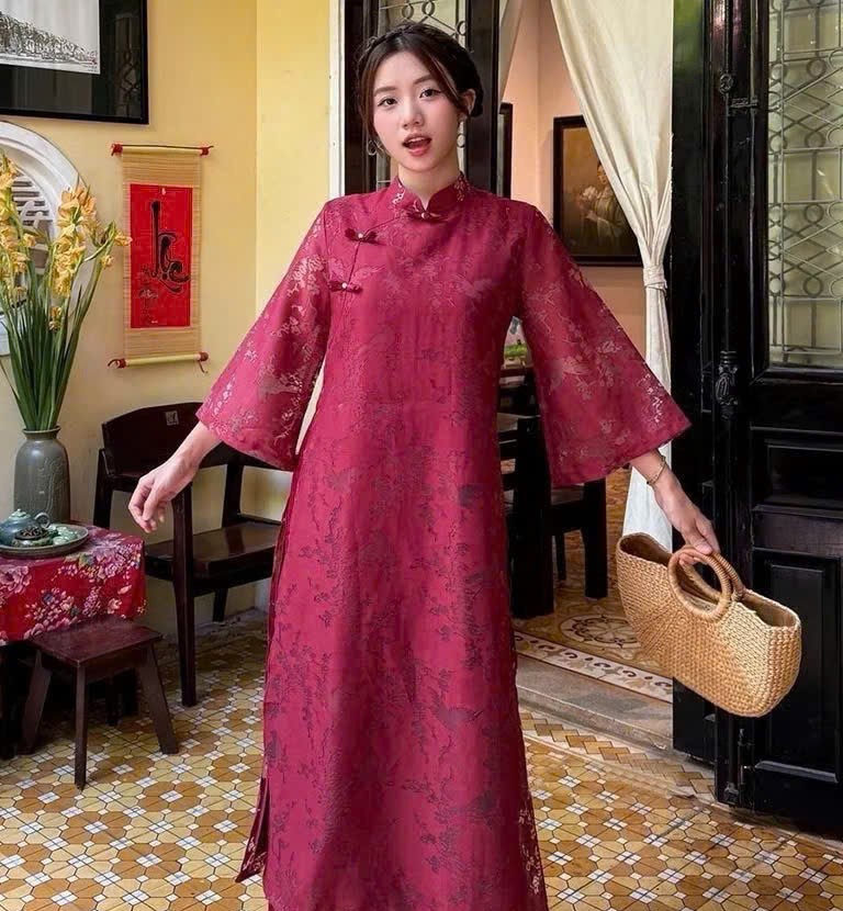 Set áo dài cách tân chim én Bách Điền bigsize nữ dáng suông duyên dáng thanh lịch hot trend Bigsize 2025