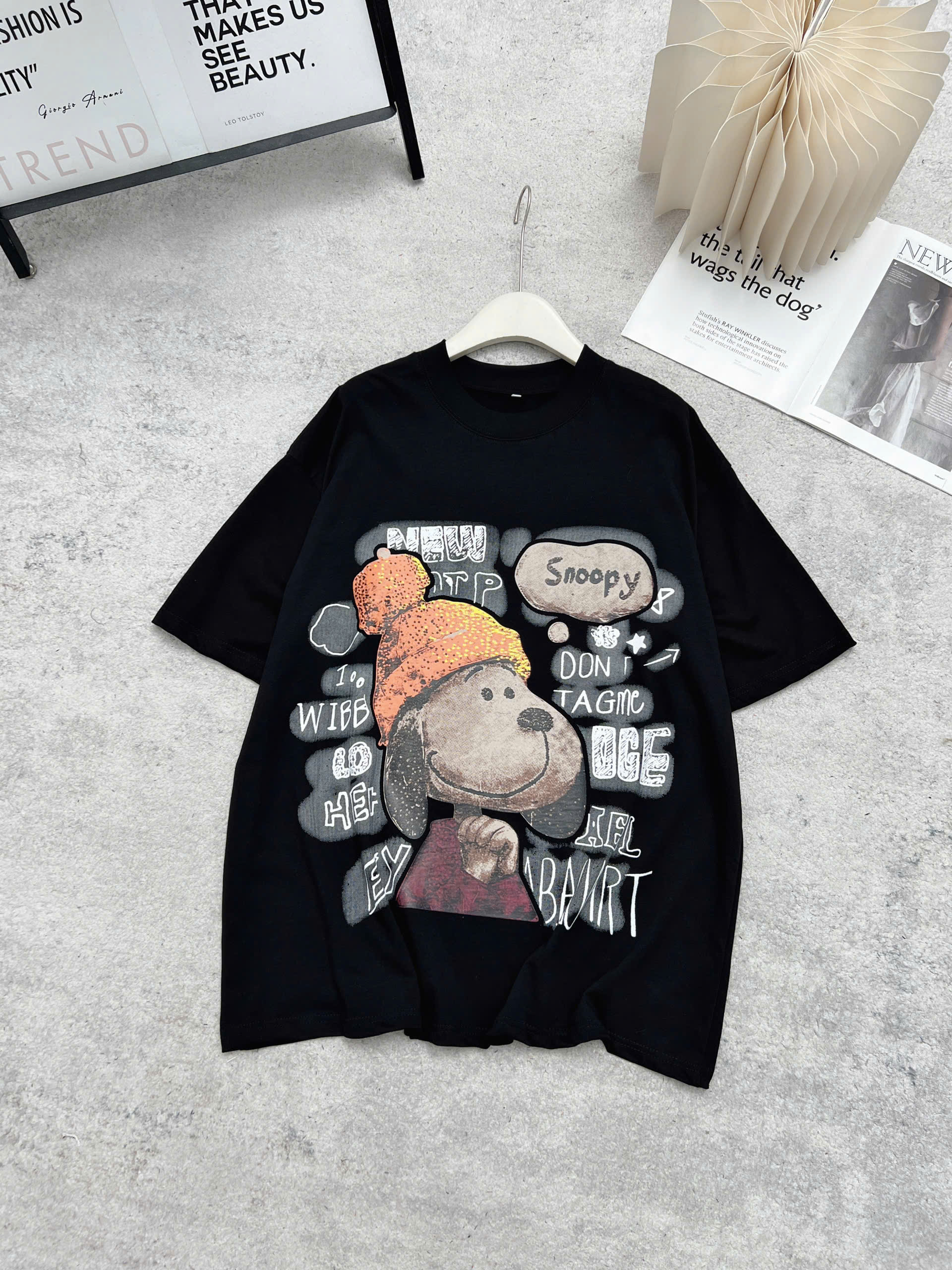 Áo thun nữ cotton form rộng áo mùa hè cổ tròn snoopy FORM RỘNG CHẤT COTTON  NỮ BIGSIZE
