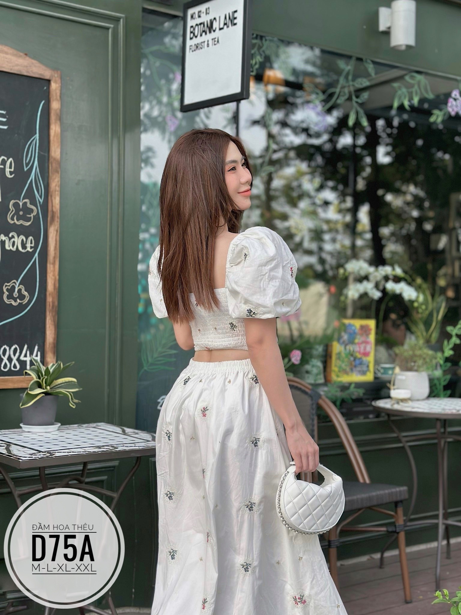 Đầm hoa thêu Hở Lưng bigsize D75A