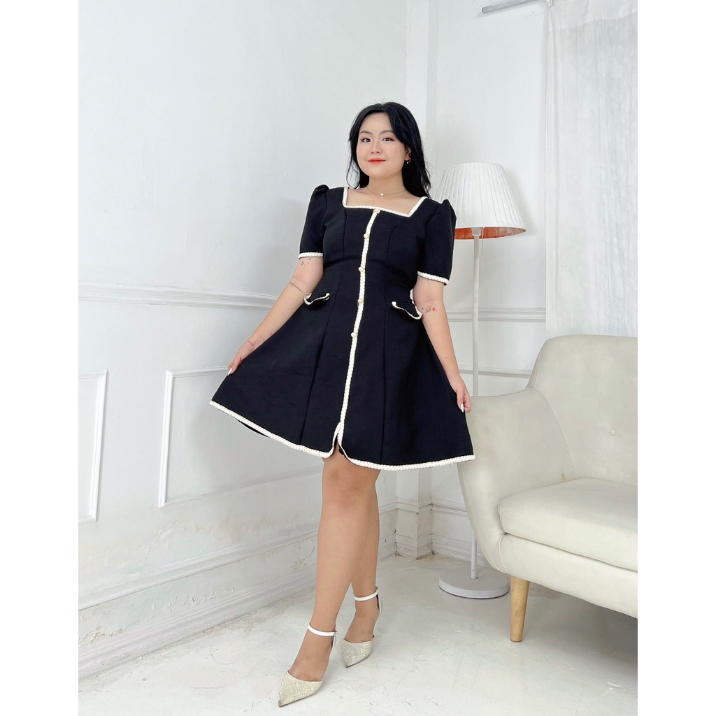 Đầm dự tiệc Phối Viền Bigsize 1435