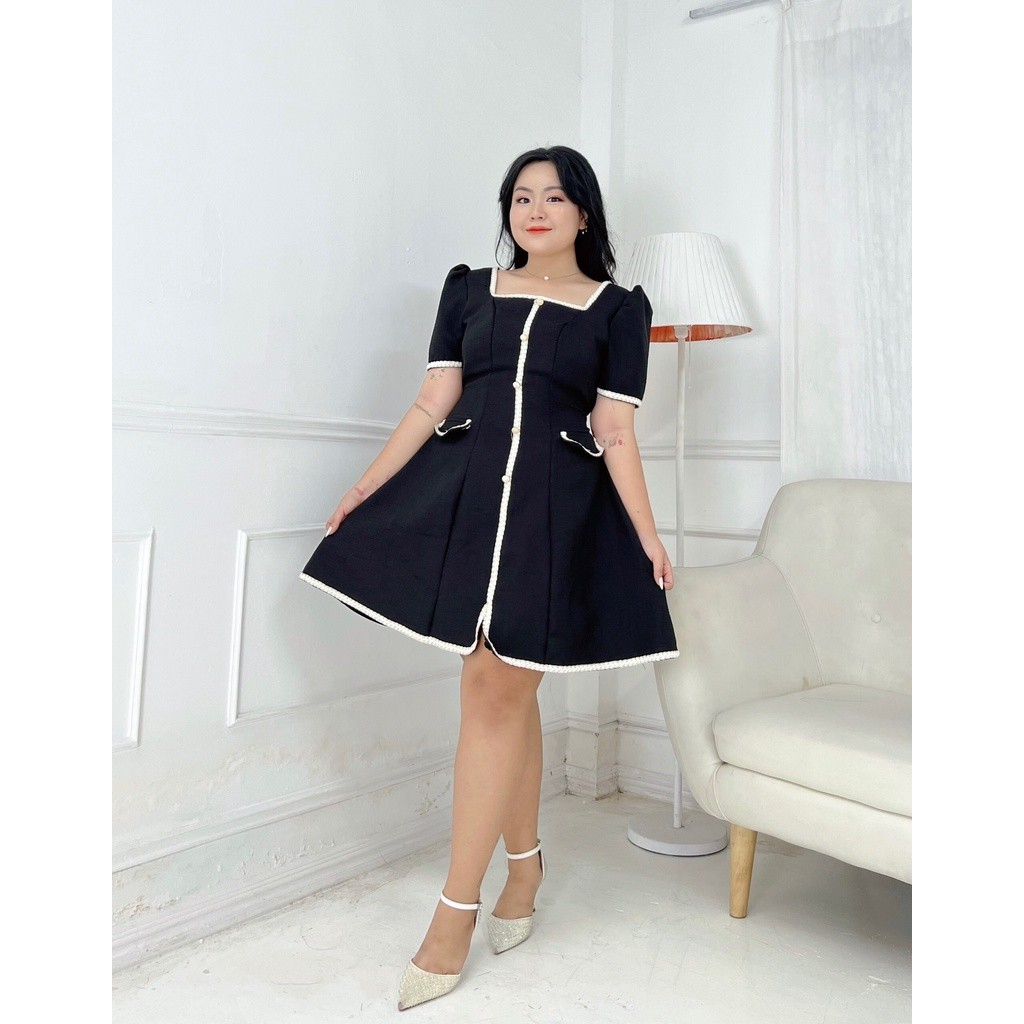 Đầm dự tiệc Phối Viền Bigsize 1435