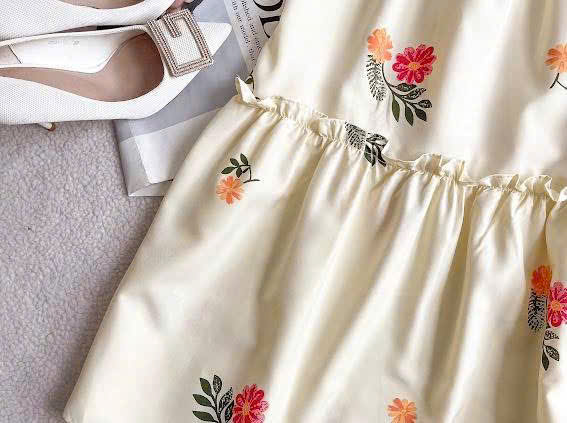 Đầm maxi trễ vai tiểu thư họa tiết hoa đầm midi hoa nhí bigsize từ 50 kg đến 90 kg