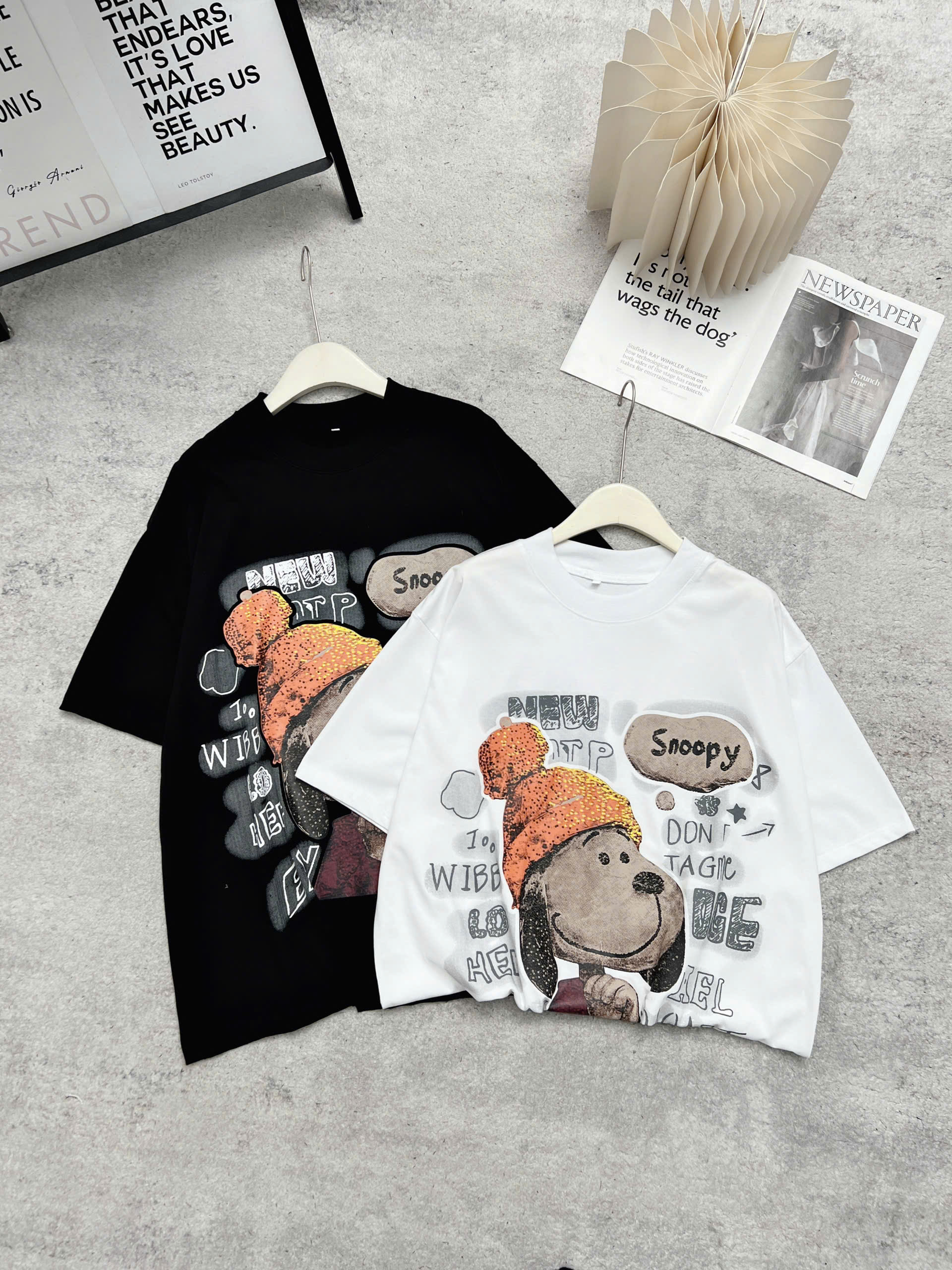 Áo thun nữ cotton form rộng áo mùa hè cổ tròn snoopy FORM RỘNG CHẤT COTTON  NỮ BIGSIZE