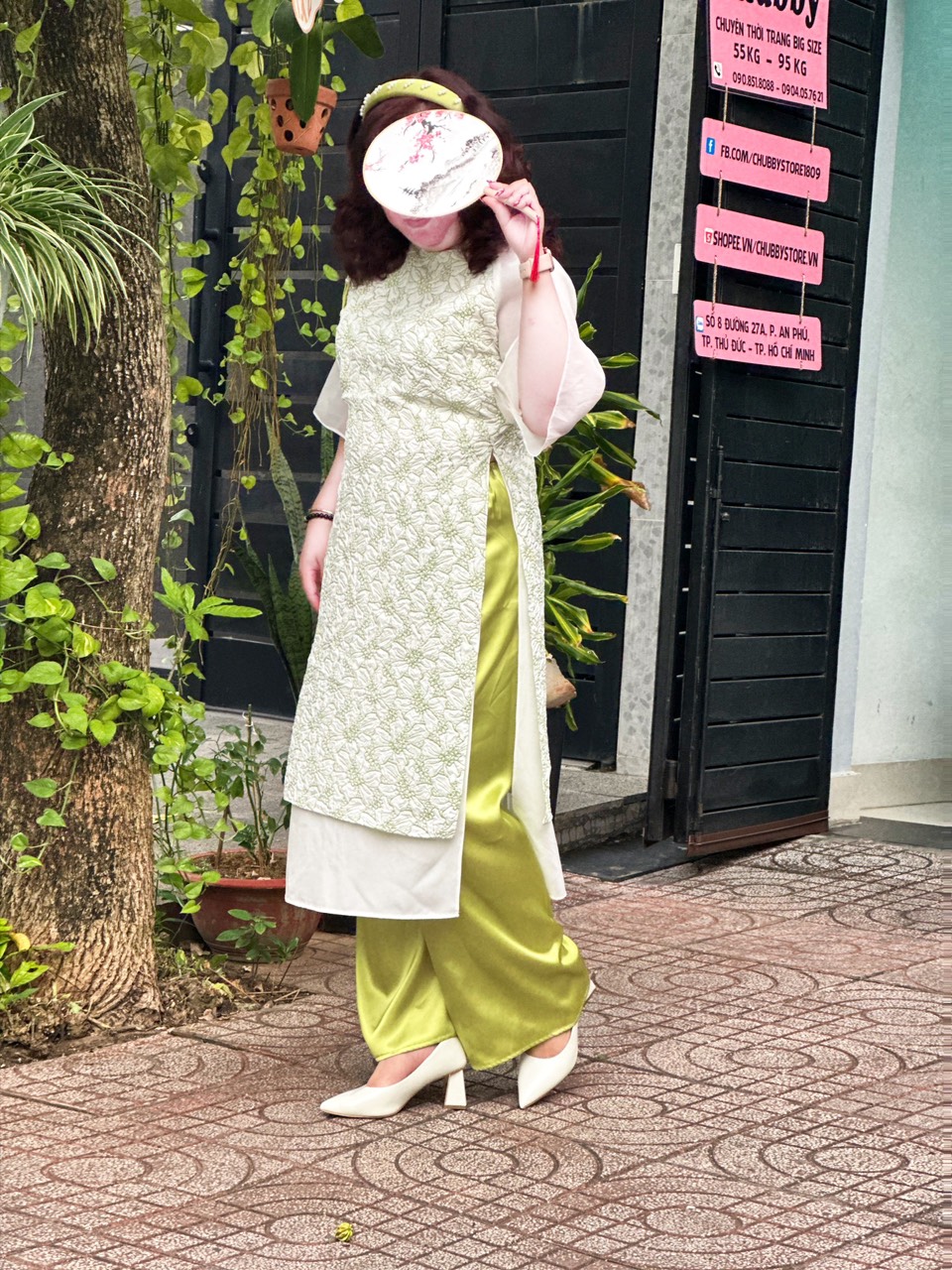 Áo Dài Cách Tân Gấm Xốp 2 Lớp Voan Cao Cấp Màu Xanh
