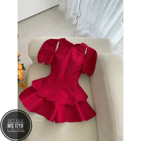 Set Bộ Áo Peplum Lượn Sóng Bigsize 1719