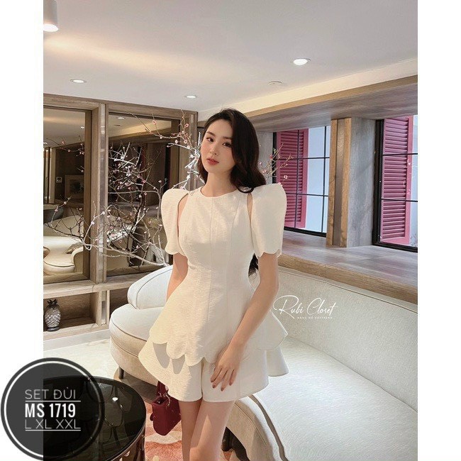Set Bộ Áo Peplum Lượn Sóng Bigsize 1719