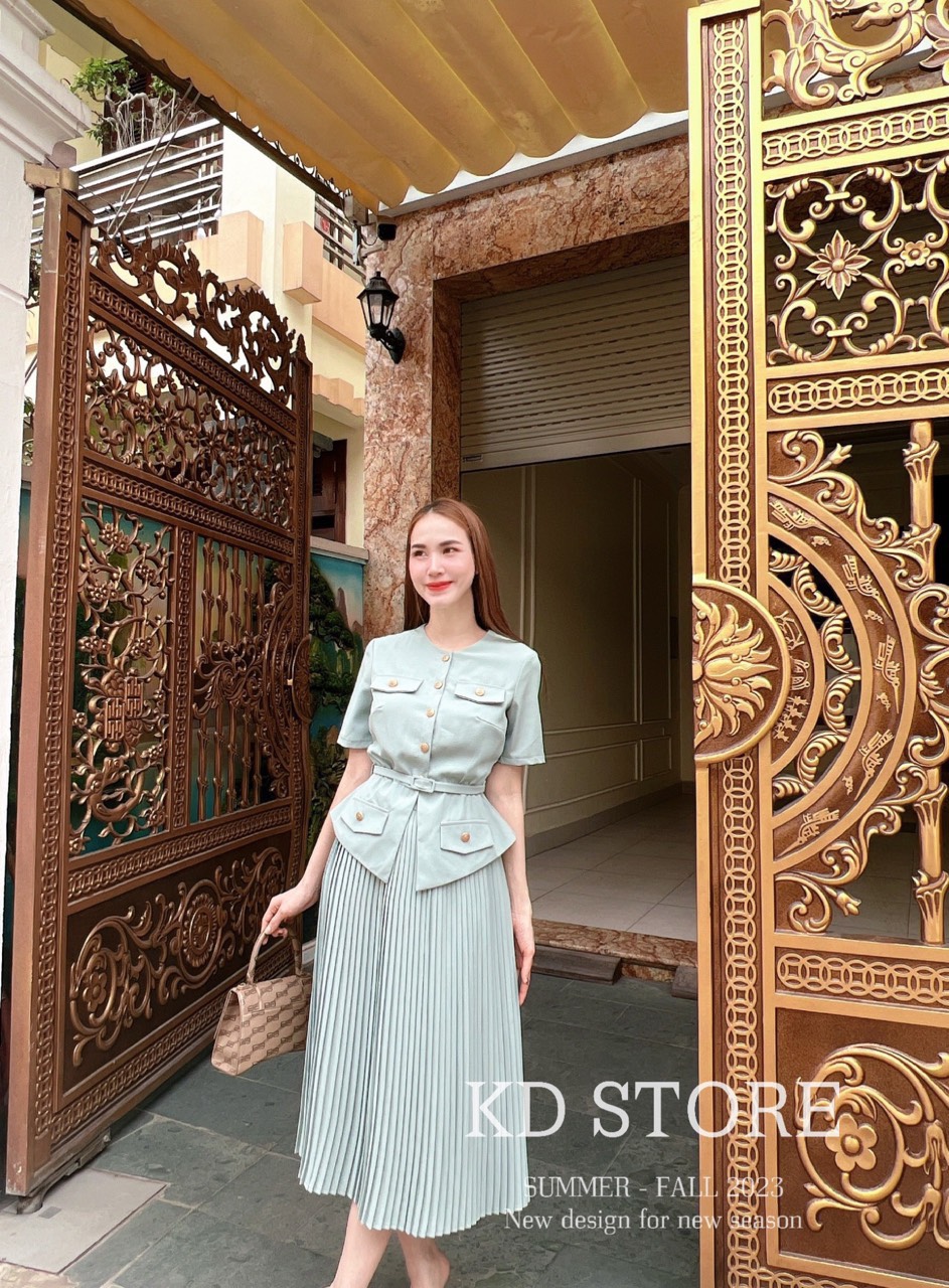 Set Váy Dập Ly Công Sở Bigsize