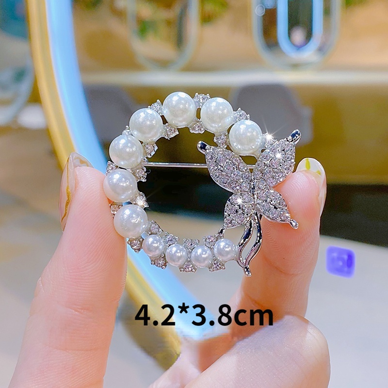 Ghim Cài Áo Hình Bướm Đính Ngọc Trai Nhân Tạo 115