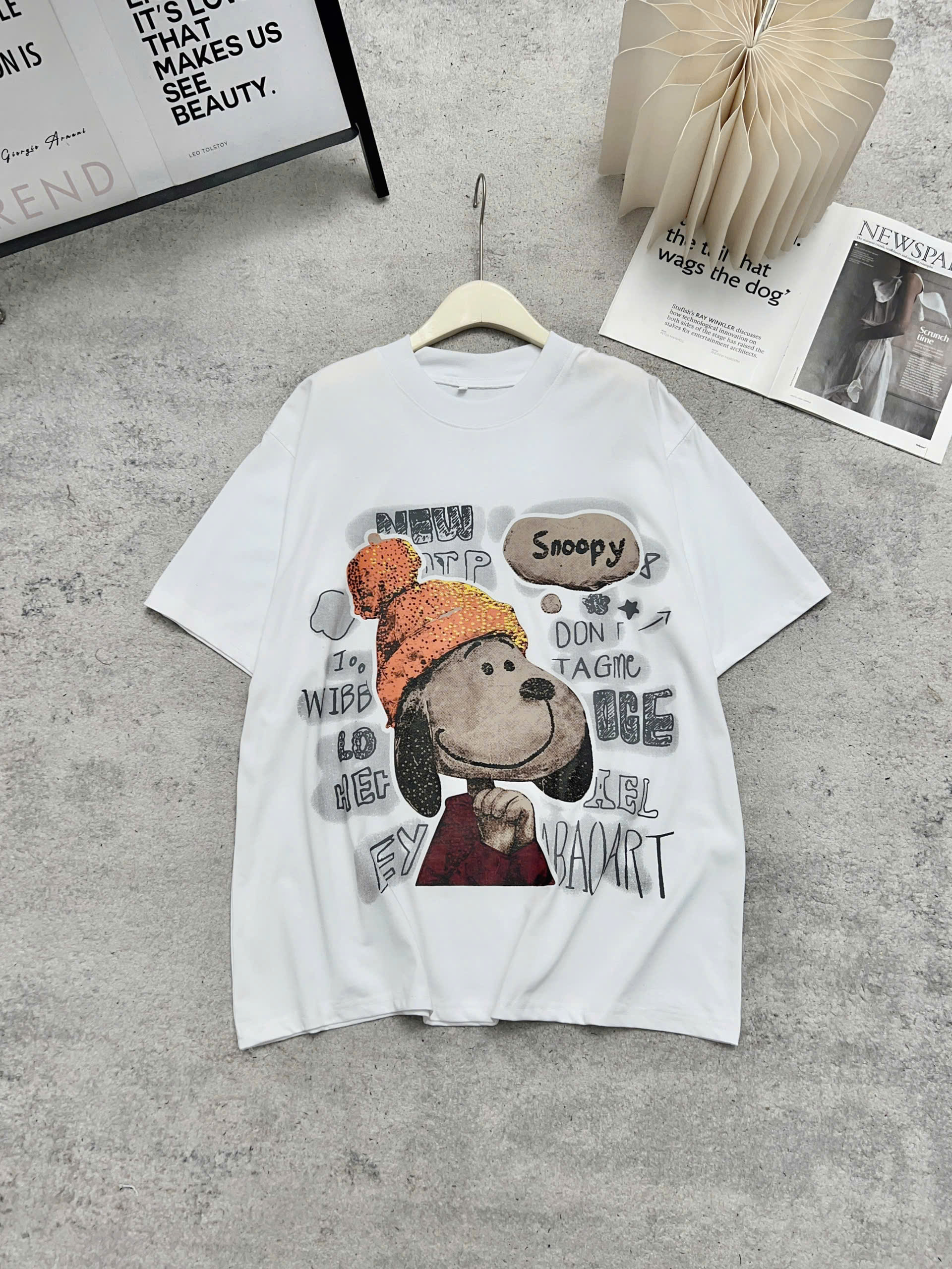 Áo thun nữ cotton form rộng áo mùa hè cổ tròn snoopy FORM RỘNG CHẤT COTTON  NỮ BIGSIZE