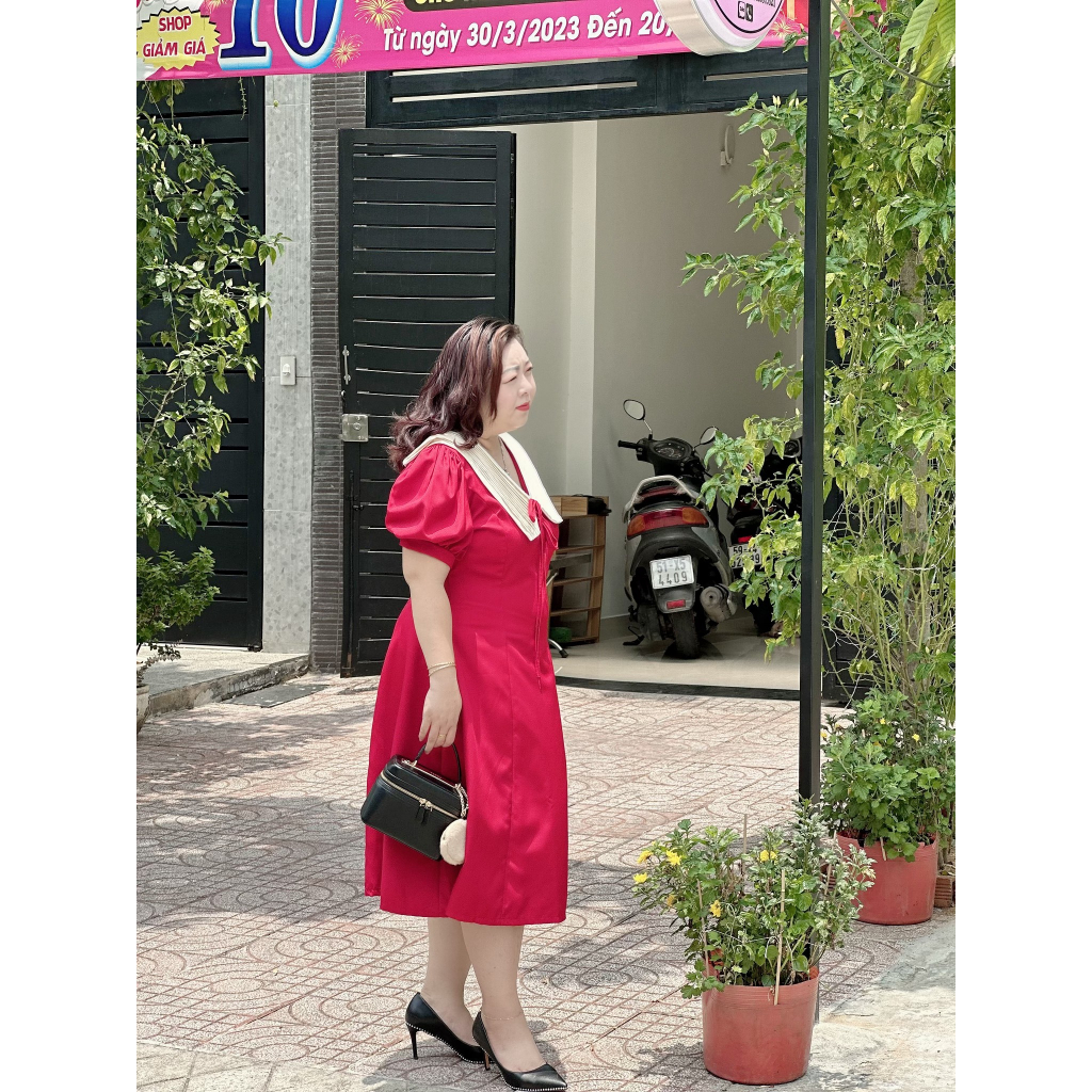 [Chubby Bigsize] Đầm Cổ Xếp Ly 1717