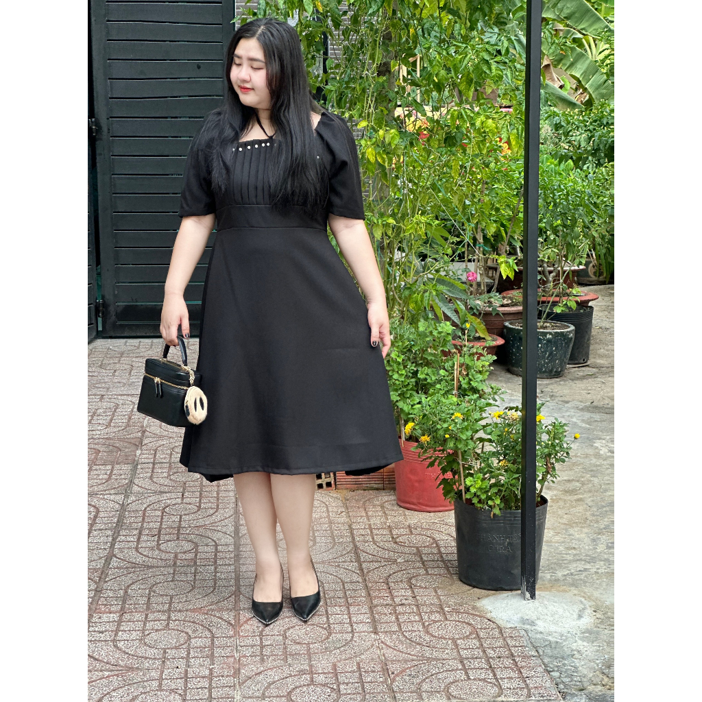 Đầm Cổ Yếm Ngọc Trai Bigsize 1740