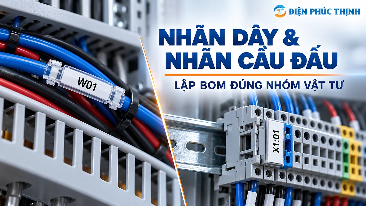 Nhãn đánh dấu dây và nhãn cầu đấu khác nhau thế nào khi lập BOM tủ điện?