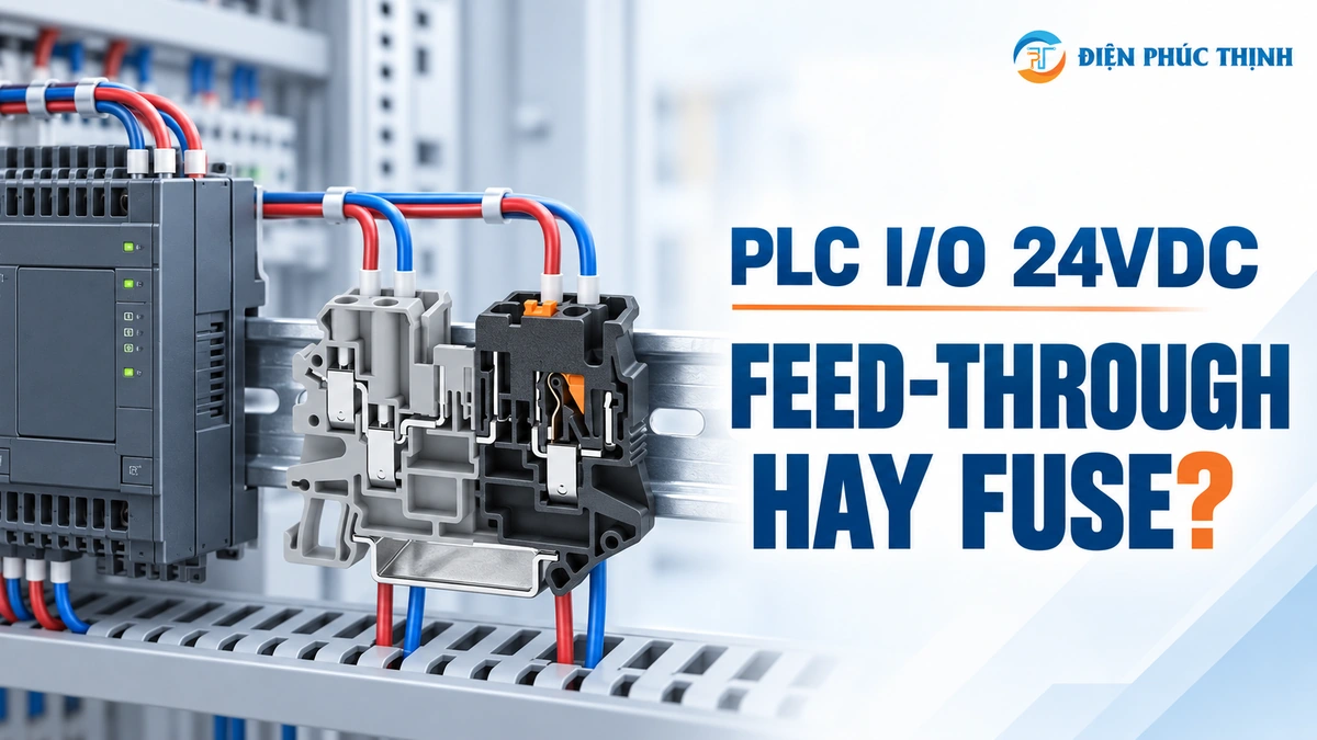 Terminal Block Cho PLC I/O 24VDC: Khi Nào Dùng Feed-Through Và Khi Nào Dùng Fuse Terminal?