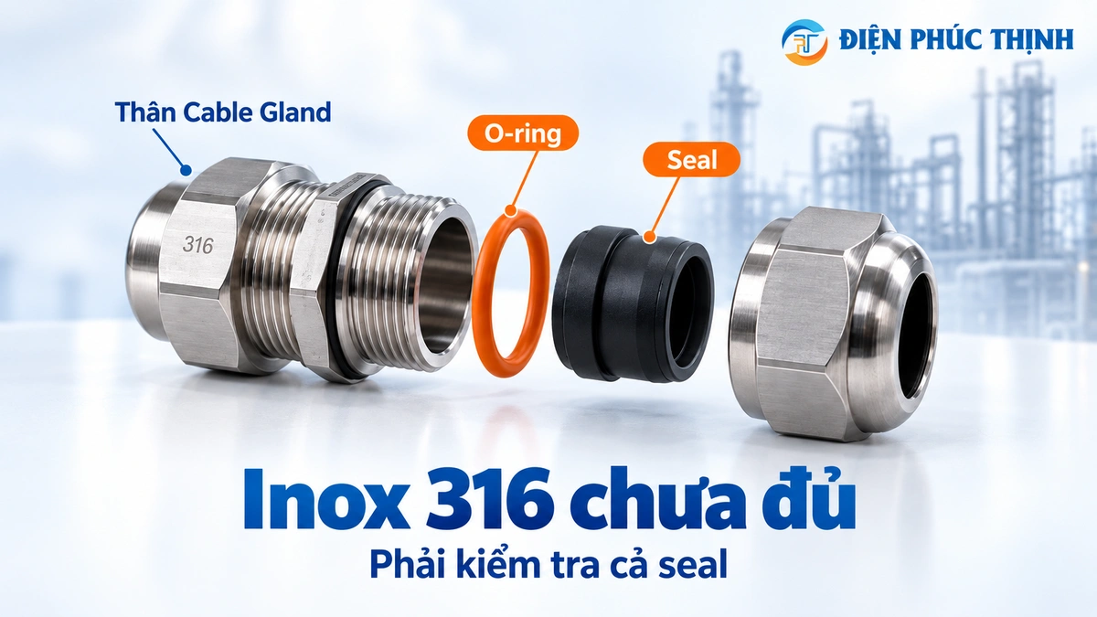 Kiểm tra thân Cable Gland và seal khi sử dụng trong môi trường hóa chất