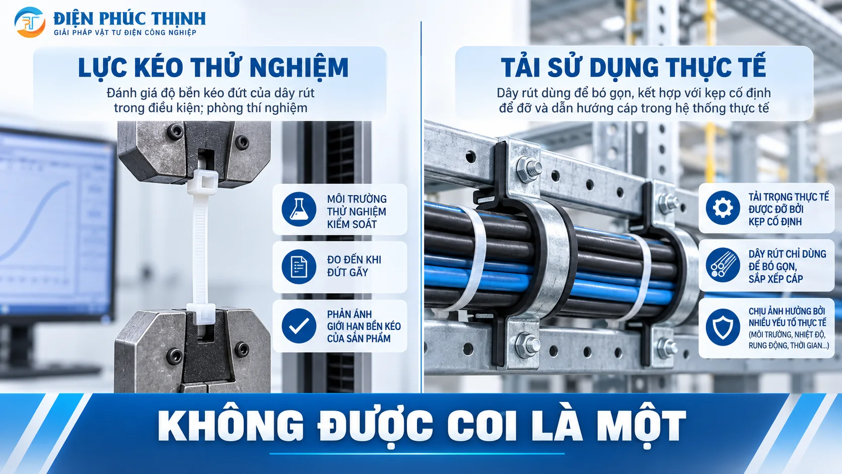 Phân biệt lực kéo thử nghiệm của dây rút và khả năng chịu tải khi sử dụng thực tế