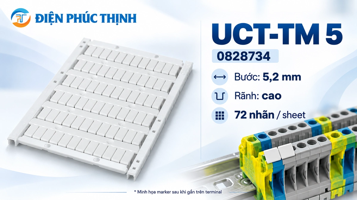 Nhãn cầu đấu Phoenix Contact UCT-TM 5 mã 0828734 bước 5,2 mm