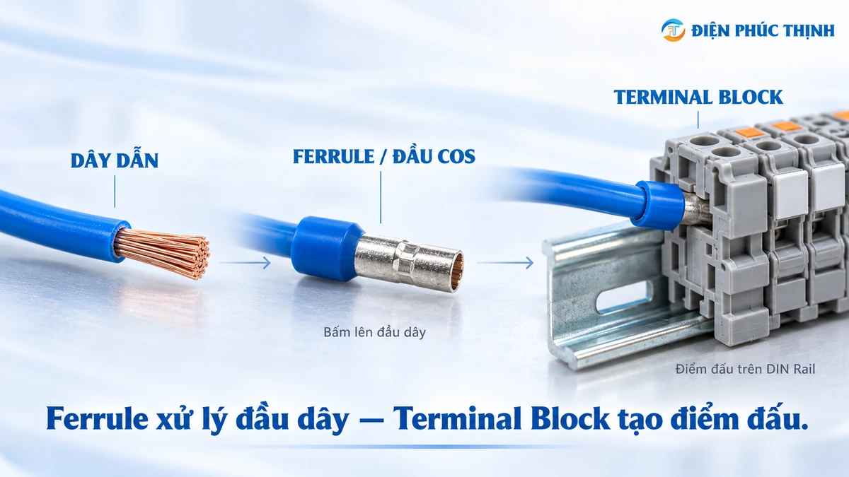 So sánh Terminal Block Phoenix Contact với ferrule và đầu cos KST