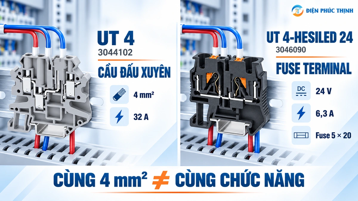 So sánh UT 4 và UT 4-HESILED 24 cho mạch PLC 24VDC