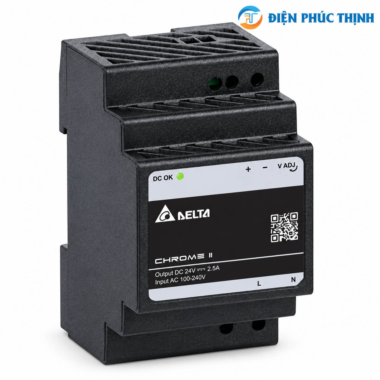 Bộ Nguồn Delta Chrome II DRC 24VDC 15W–100W DIN Rail