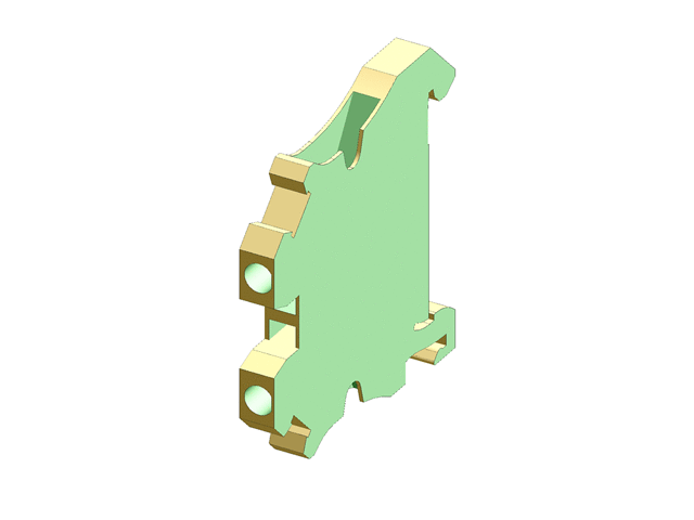 3044092 - Cầu đấu dây / Terminal Block UT 2,5-PE - vặn vít 2.5mm2, rộng 5.2mm, màu vàng-xanh lá - Phoenix Contact