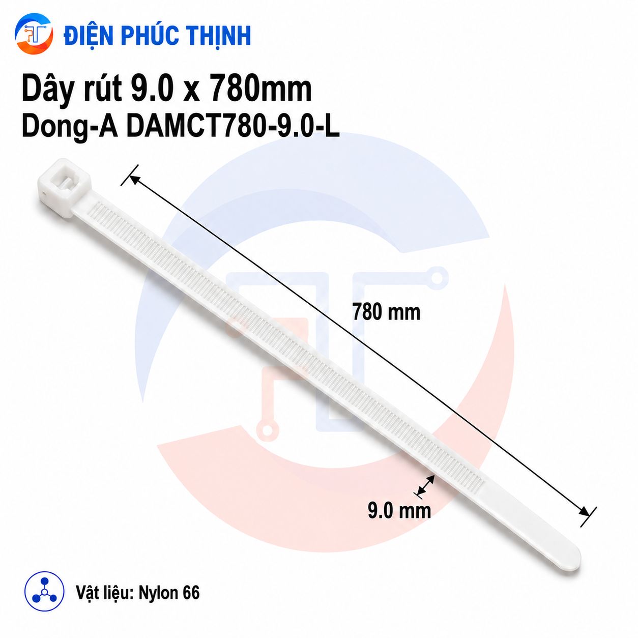 DONG-A-DAMCT780-9.0-L / Dây Rút Nhựa Dong-A 9.0×780mm