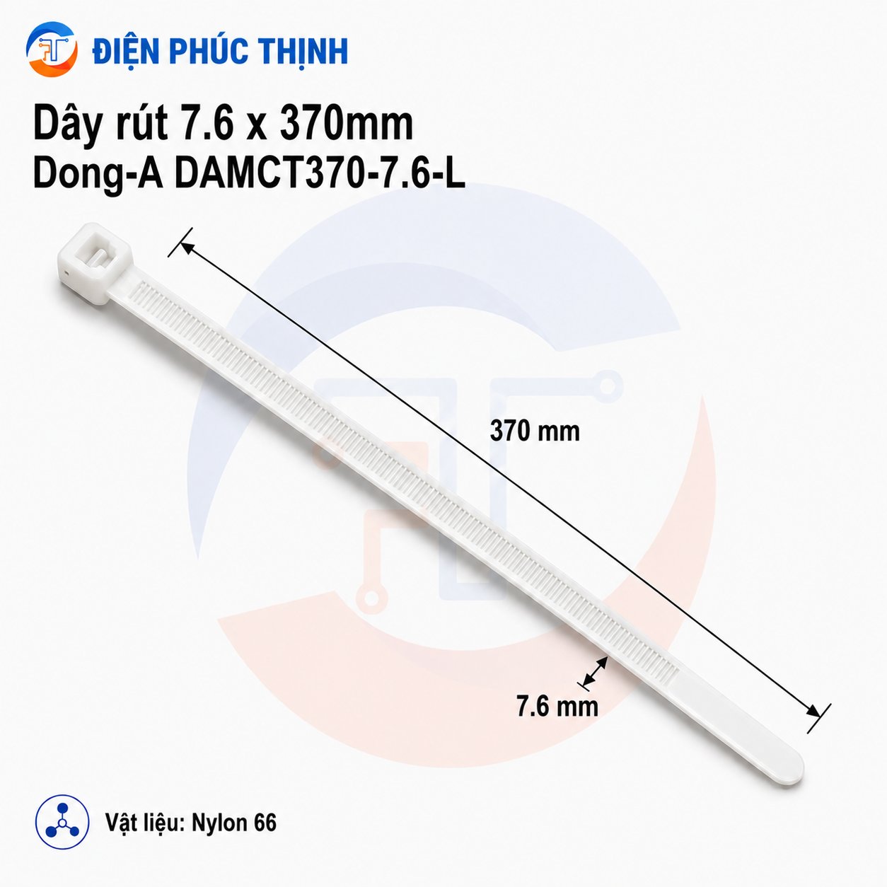 DONG-A-DAMCT370-7.6-L / Dây Rút Nhựa Dong-A 7.6×370mm