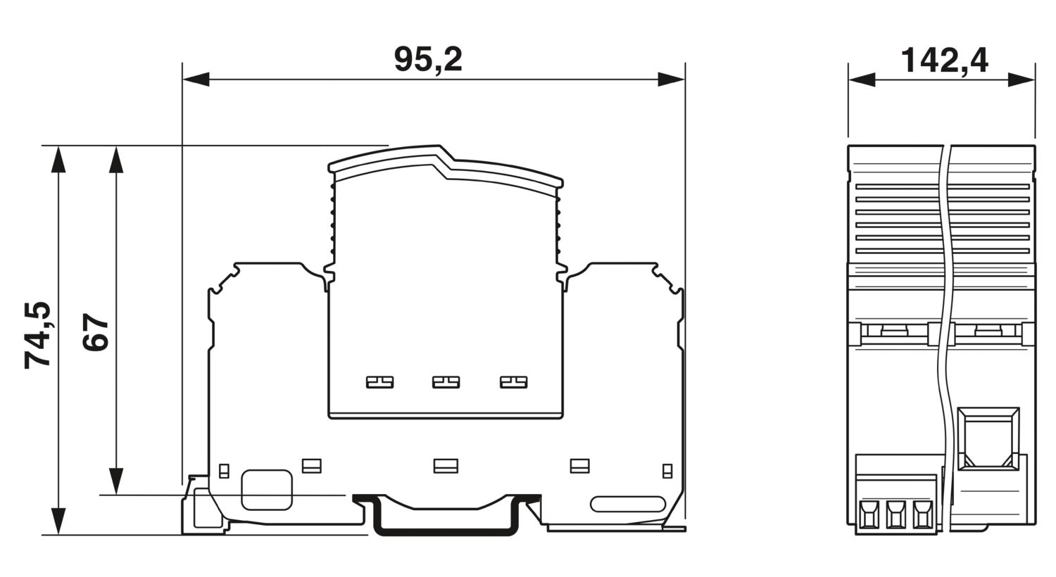 2905470 - Thiết bị chống sét lan truyền FLT-SEC-T1+T2-3S-350/25-FM / Plug-in lightning and surge arrester combination Phoenix Contact