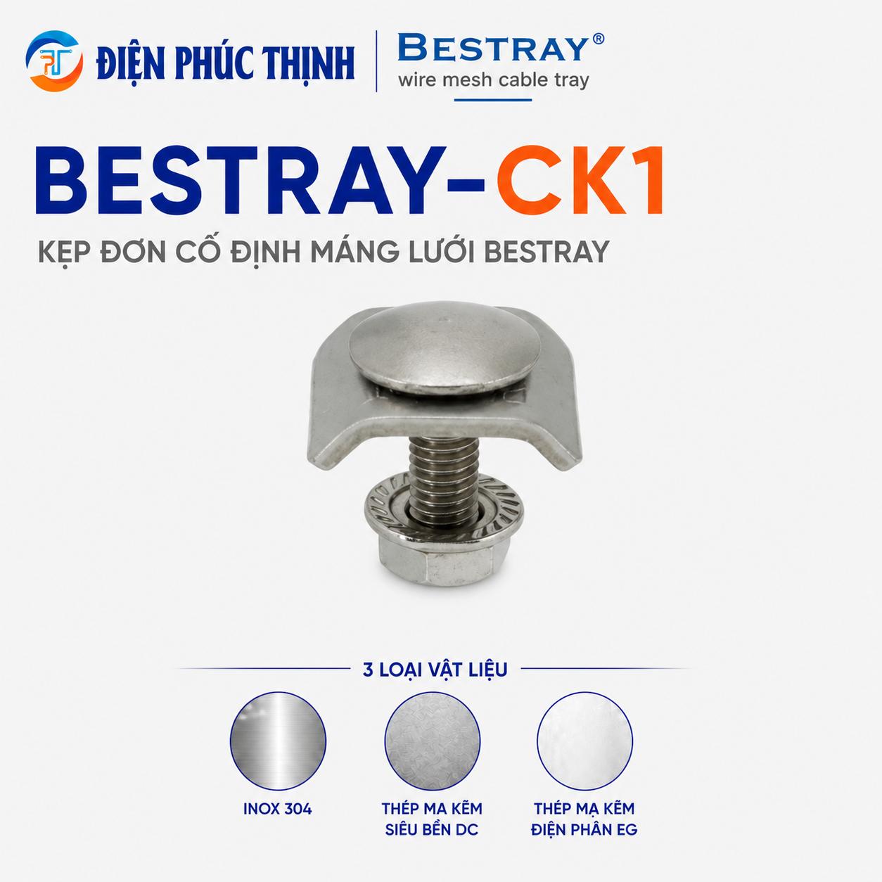 BESTRAY-CK1 / Kẹp Đơn Cố Định Máng Lưới Bestray