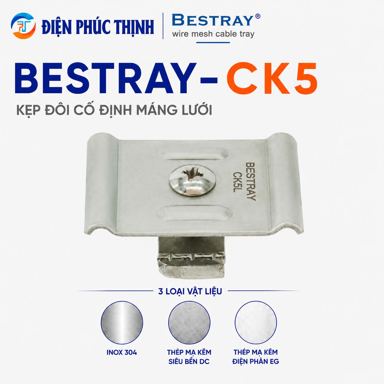 BESTRAY-CK5 / Kẹp Đôi Cố Định Máng Lưới Bestray